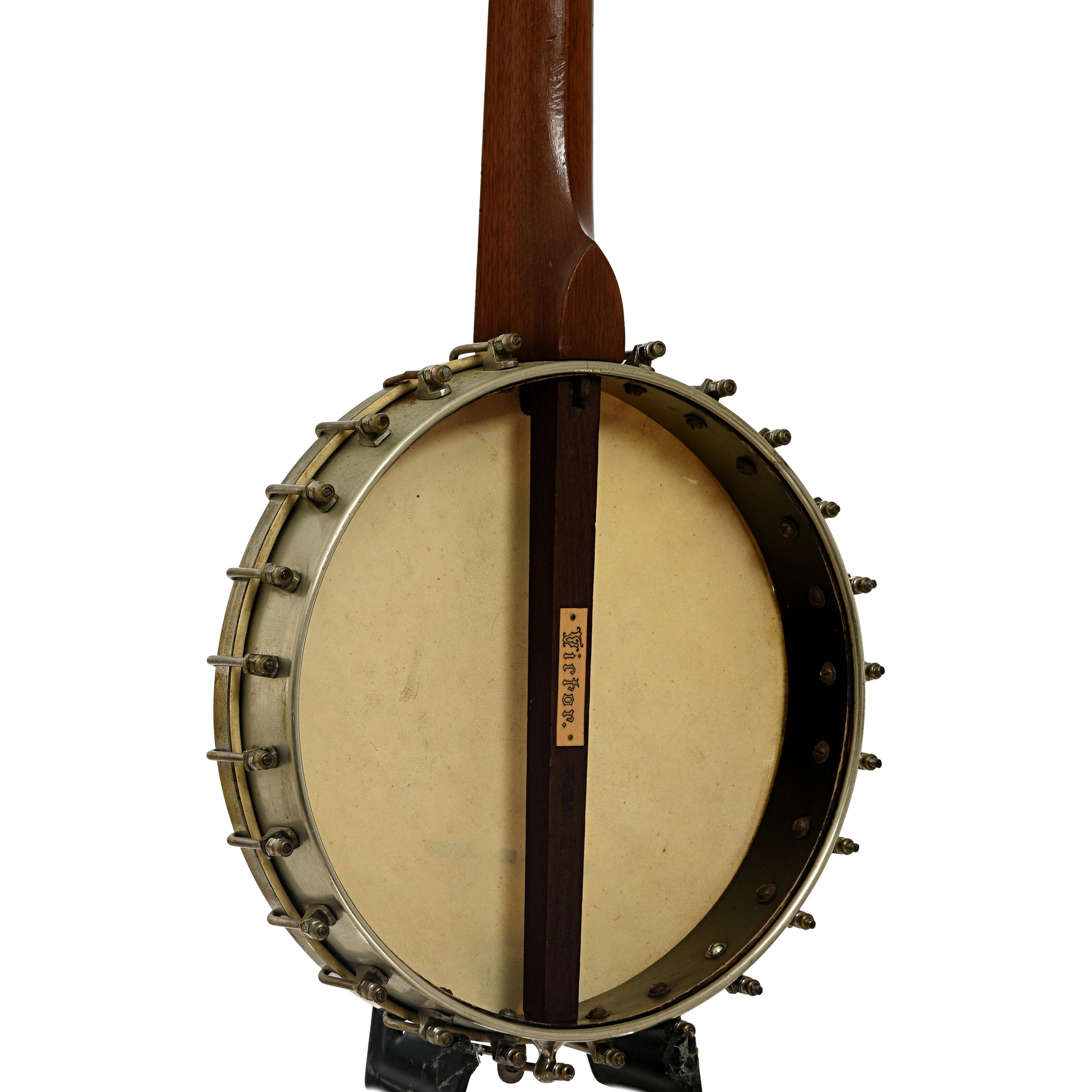 Back and side of Geo. C. Dobson Victor Gem Openback Banjo 