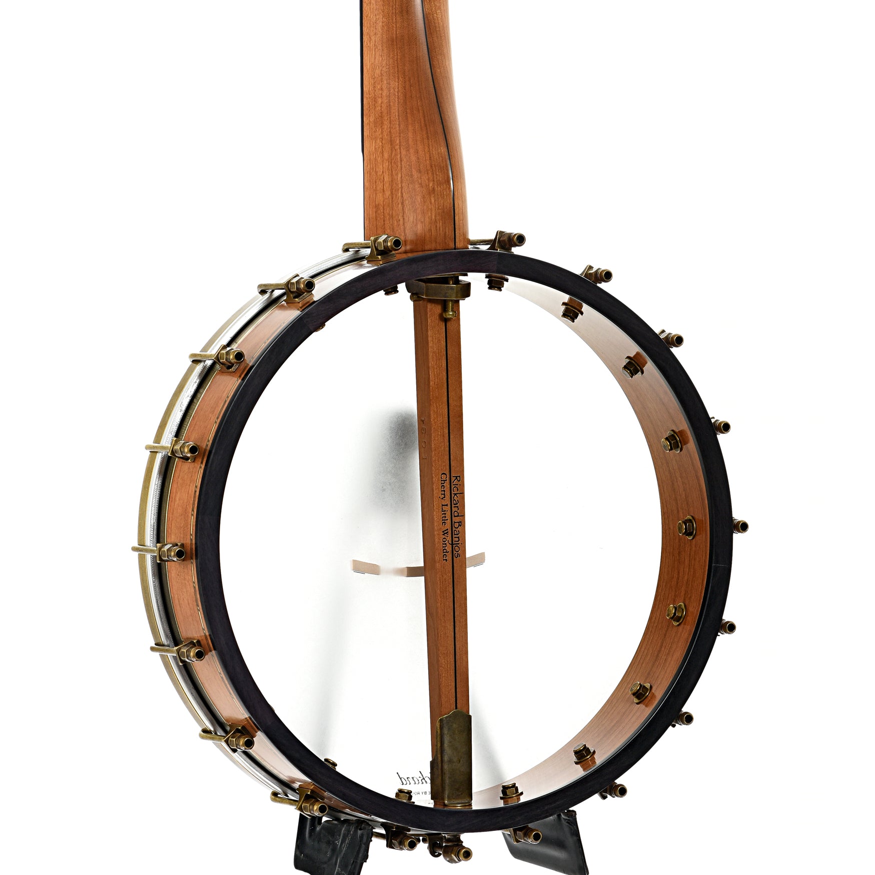 Back and side of Rickard 12" Little Wonder Openback Banjo 
