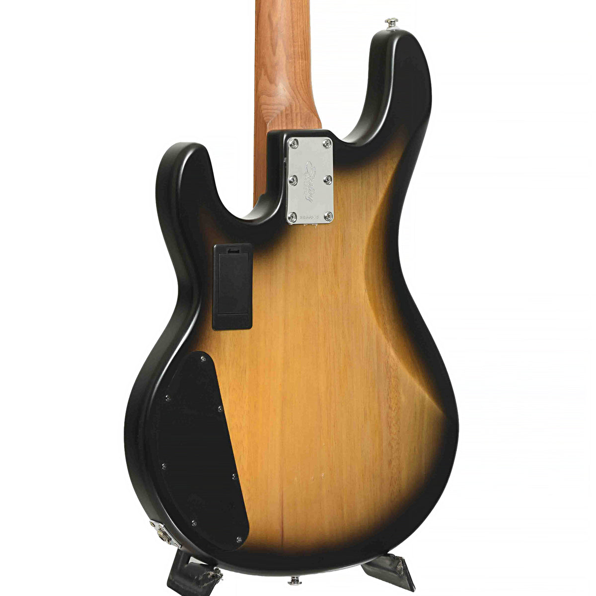 Back and side of Stingray 34HH Spalted Maple Electric Bass