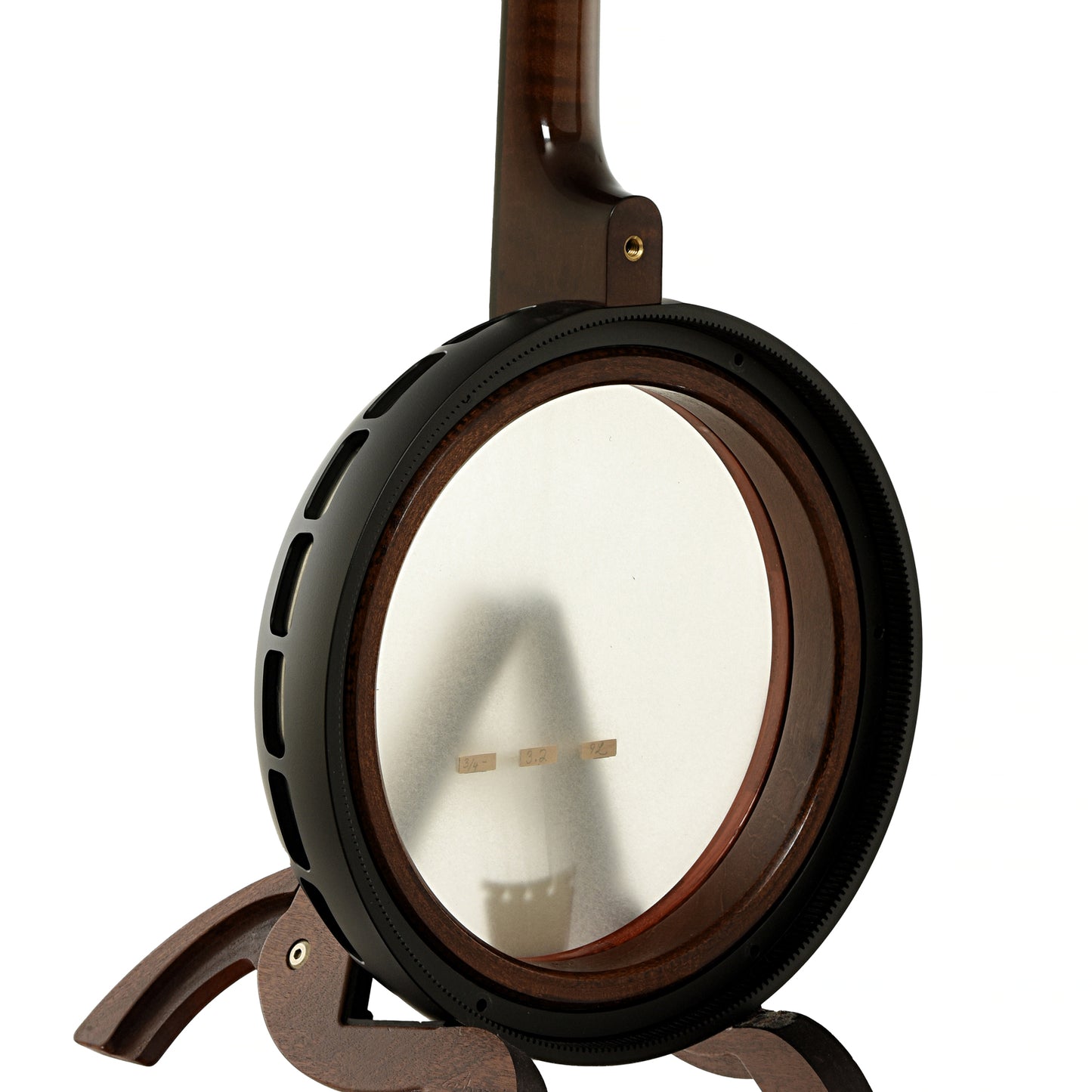 Back and side of Nechville Moonshine Open Back Banjo