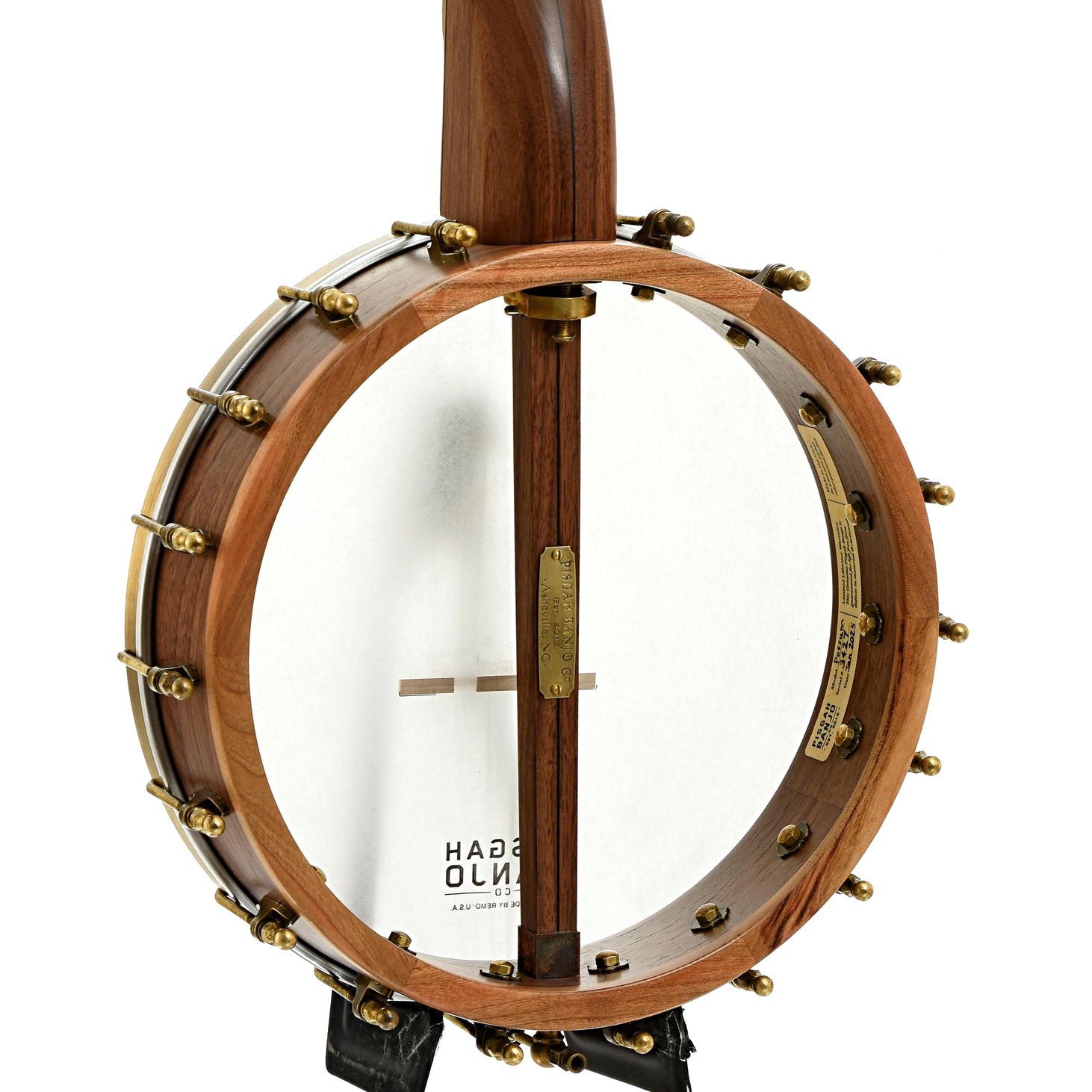 Back and side of Pisgah Possum 11" Openback Banjo & Gigbag, Walnut, Short Scale