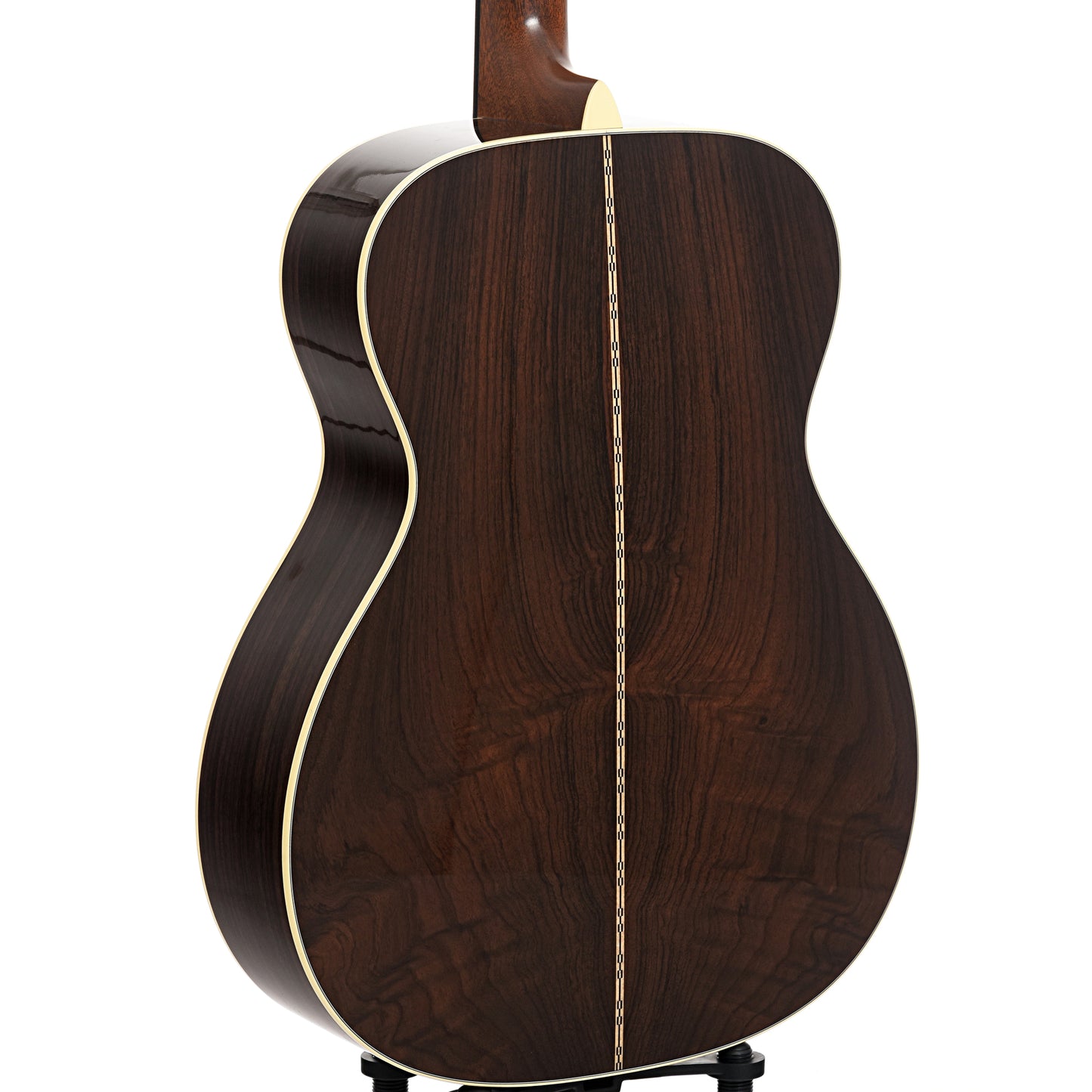 back and side of Martin Custom 28-Style 000 Guitar & Case, Wild Grain Rosewood & Adirondack Spruce