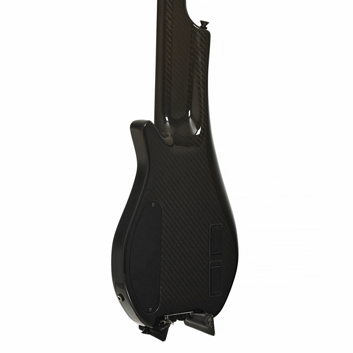 Back and side of Status Graphite Streamline 4 Headless Fretless Electric Bass