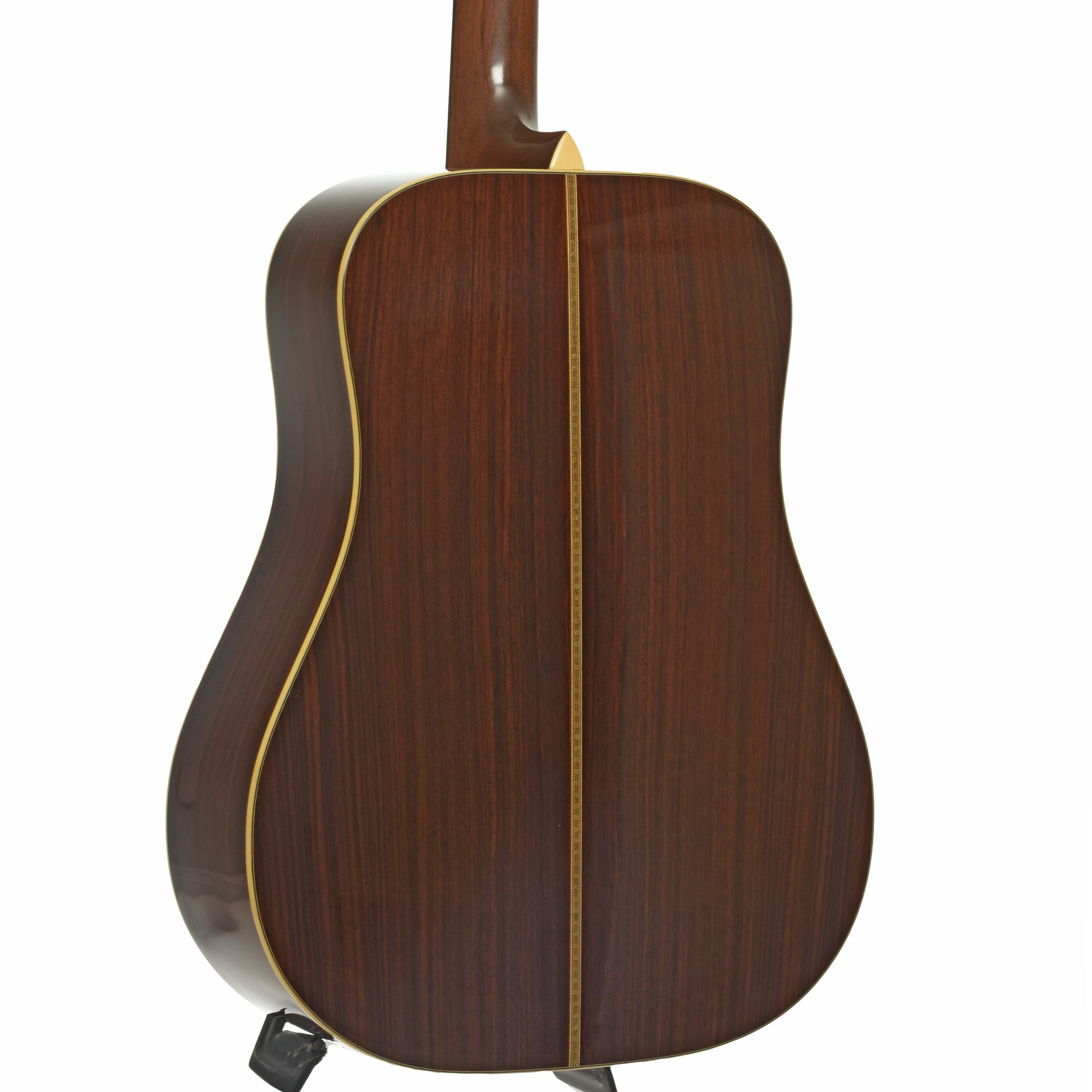 Back and side of Pre-War Guitars Co. Herringbone Dreadnought East Indian Rosewood Acoustic Guitar, Level 1 Aging