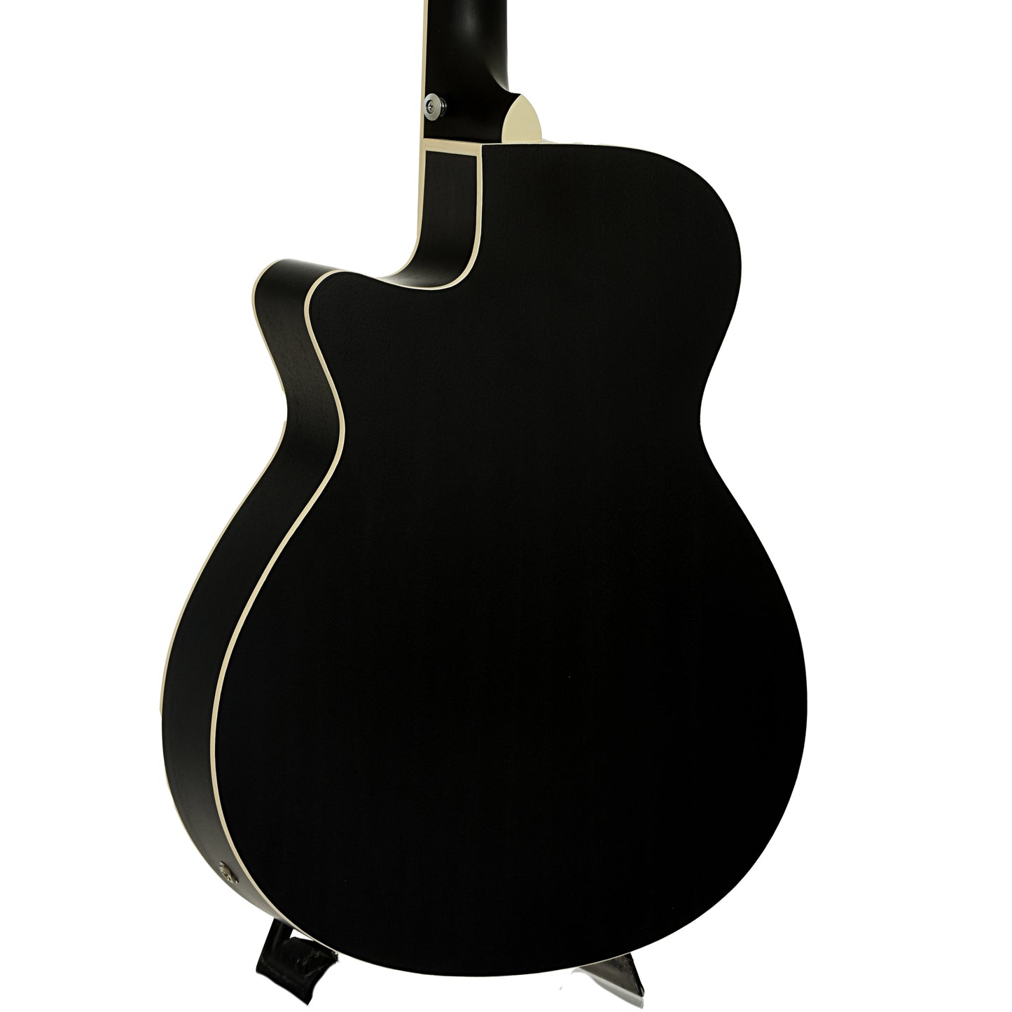 Back and side of Ibanez AEG7MH Grand Concert Acoustic Guitar, Weathered Black Open Pore 