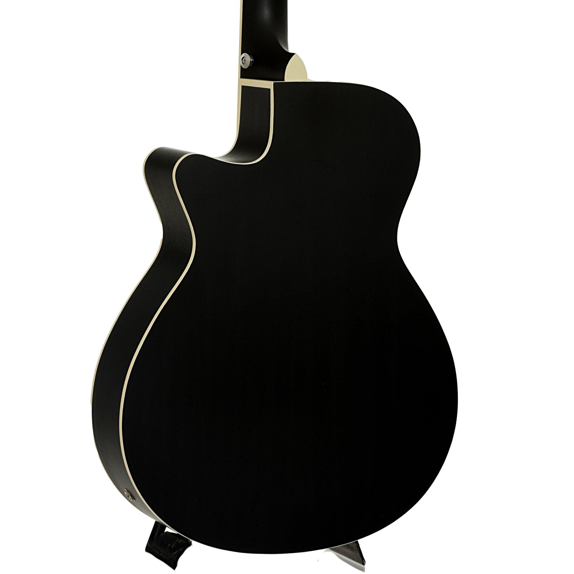 Back and side of Ibanez AEG7MH Grand Concert Acoustic Guitar, Weathered Black Open Pore 
