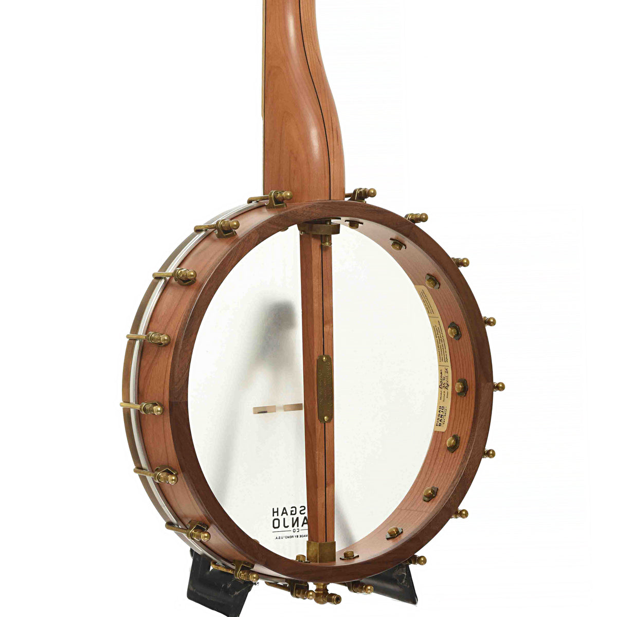 Back & Side of Pisgah Possum 12in Cherry Openback Banjo