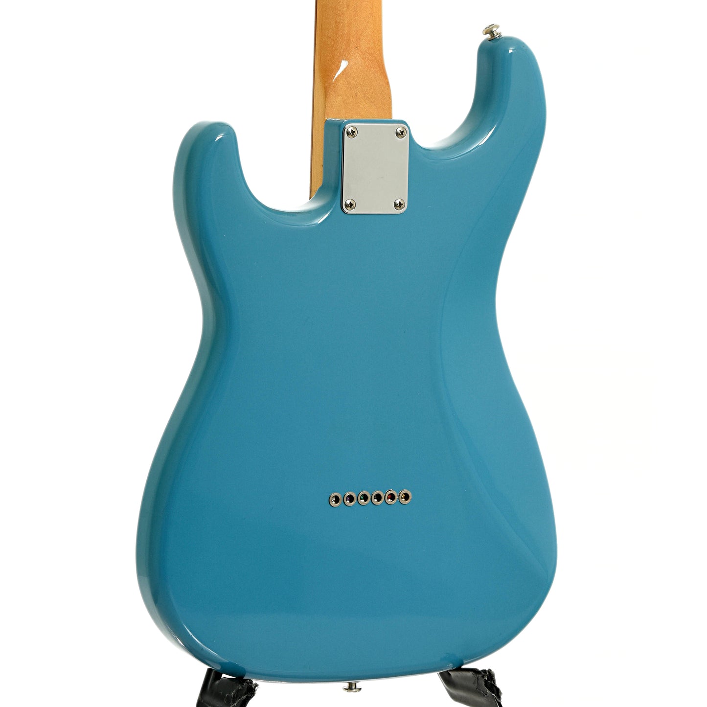 Back and side of Specimen S-Style Guitar with Slotted Headstock