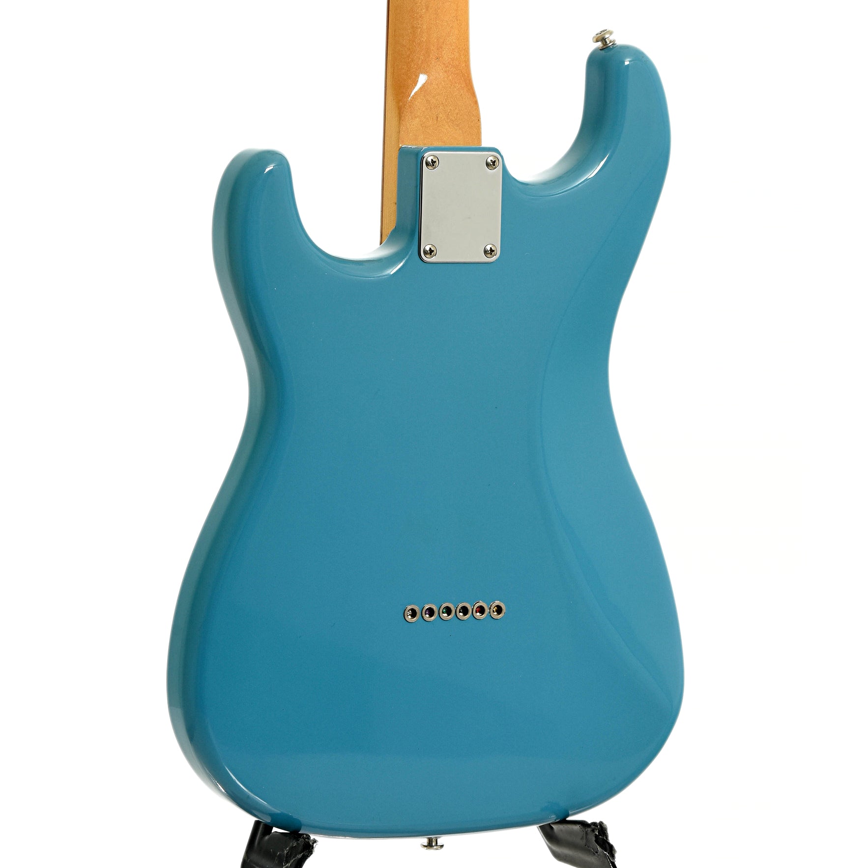 Back and side of Specimen S-Style Guitar with Slotted Headstock