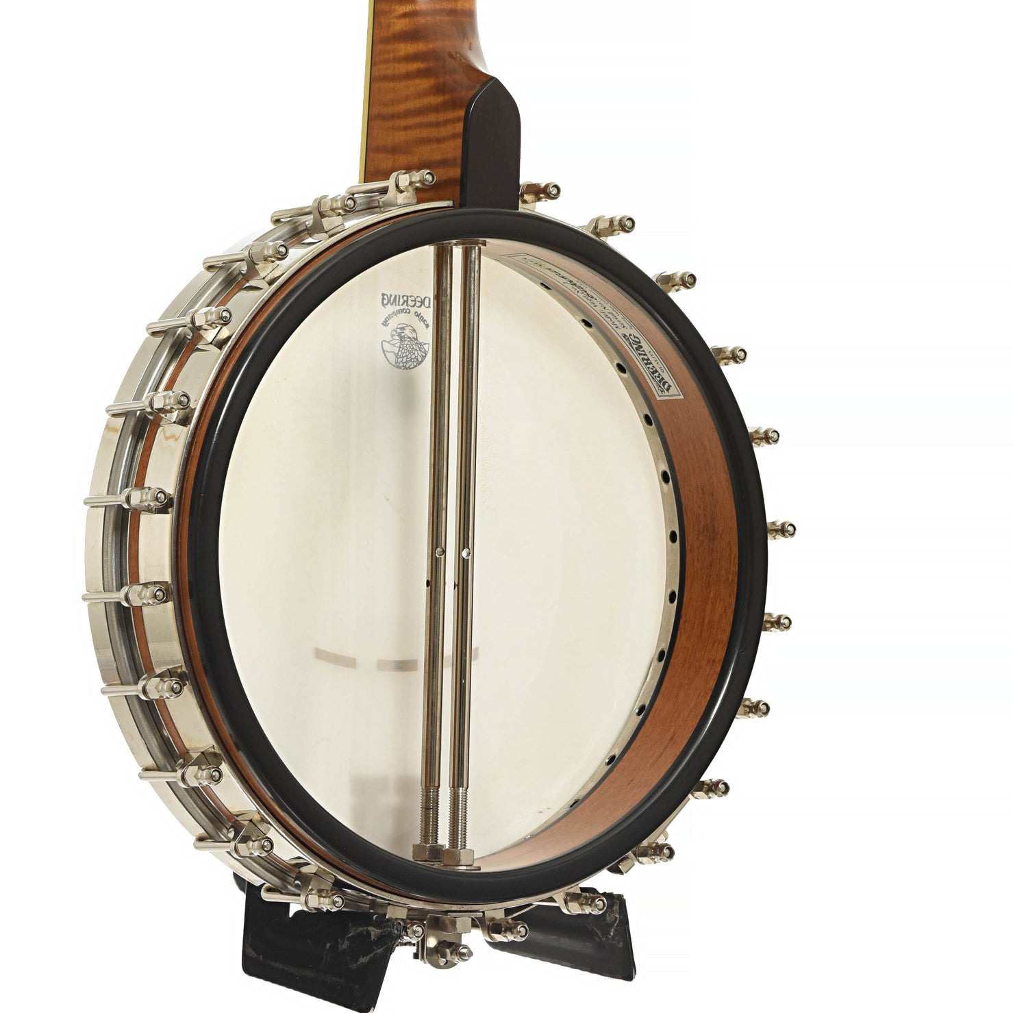 Back and side of Deering Vega No. 2 Open Back Banjo                                       