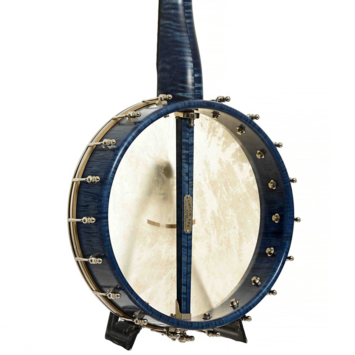 Back & Side of Chuck Lee Ovilla 12in Openback Banjo & Case, 878