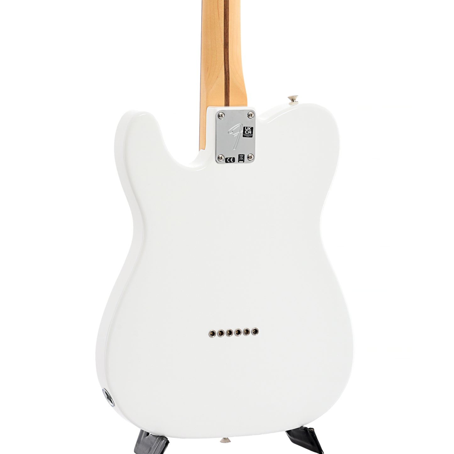 Back and side of Fender Player Telecaster, Polar White