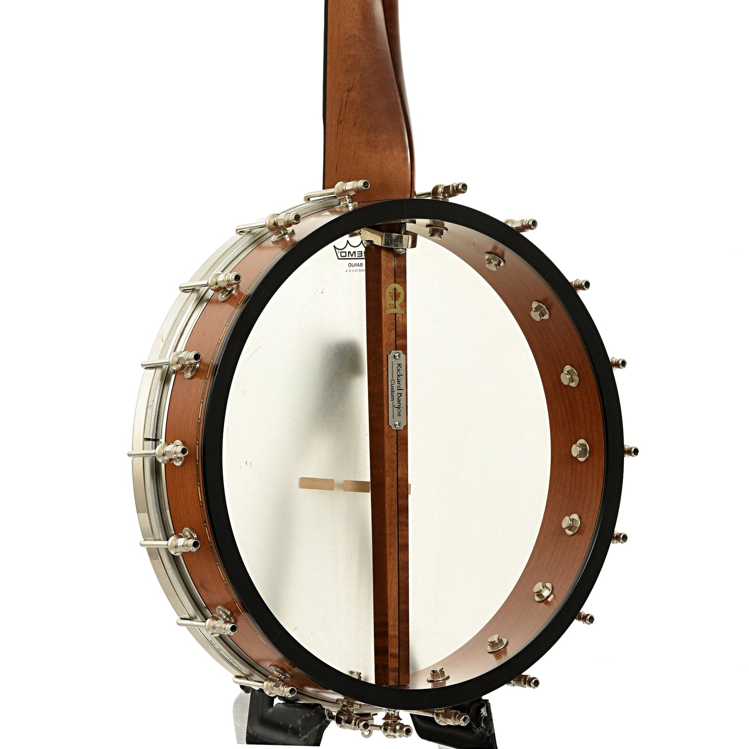 Back and side of Rickard Dobson 12" Custom Open Back Banjo