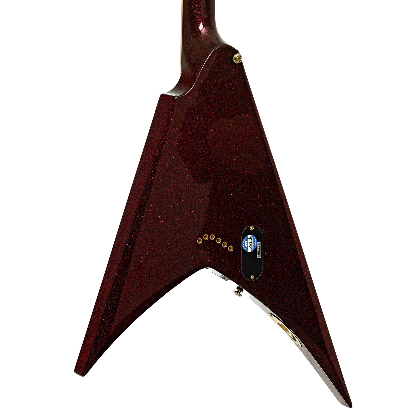 Back and side of ESP LTD KH-V Electric Guitar, Red Sparkle 