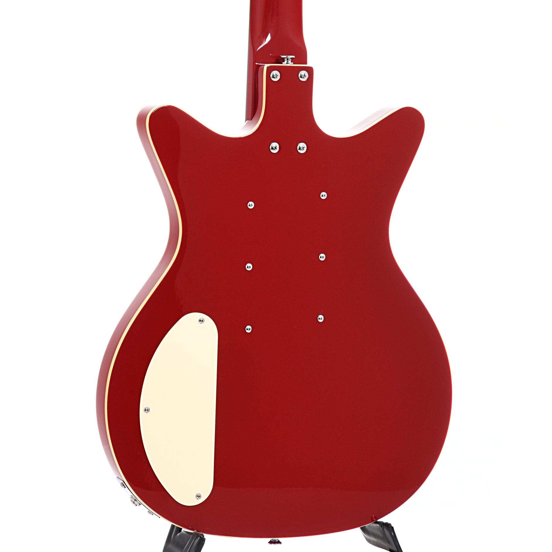 Back and side of Danelectro '59 Triple Divine Electric Guitar, Red
