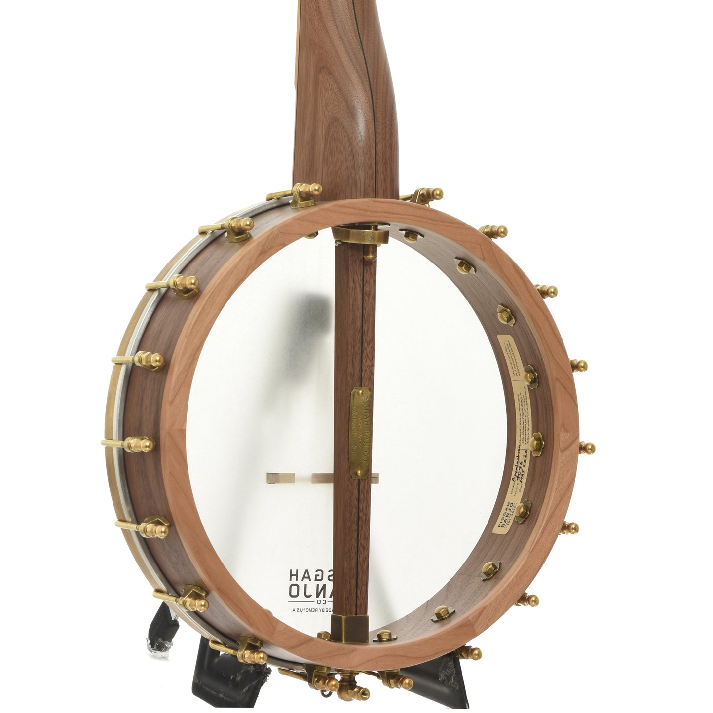 Back and side of Pisgah Appalachian 11in Short Scale Openback Banjo