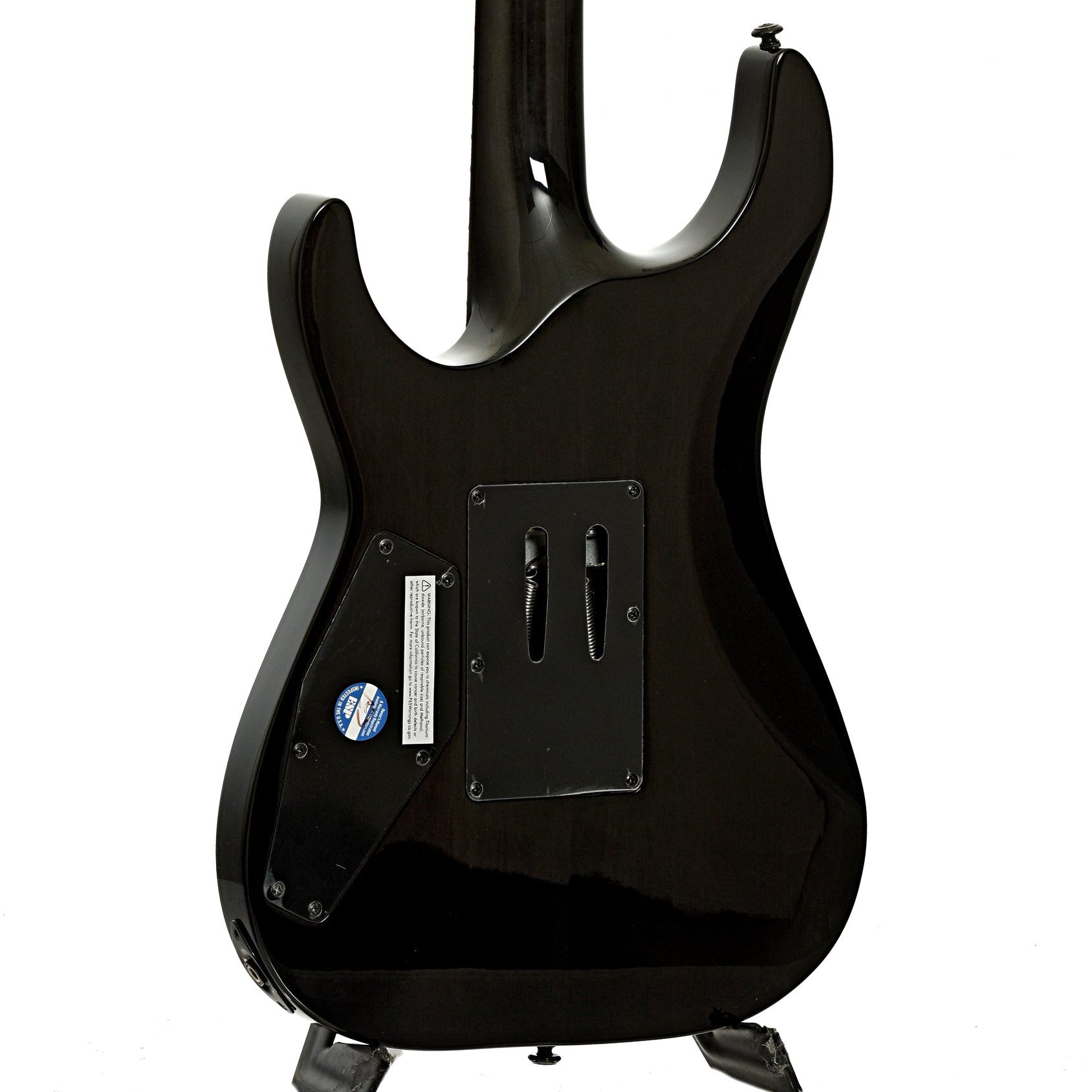 Back and side of ESP LTD H-1001FR Electric Guitar, Black Natural Burst