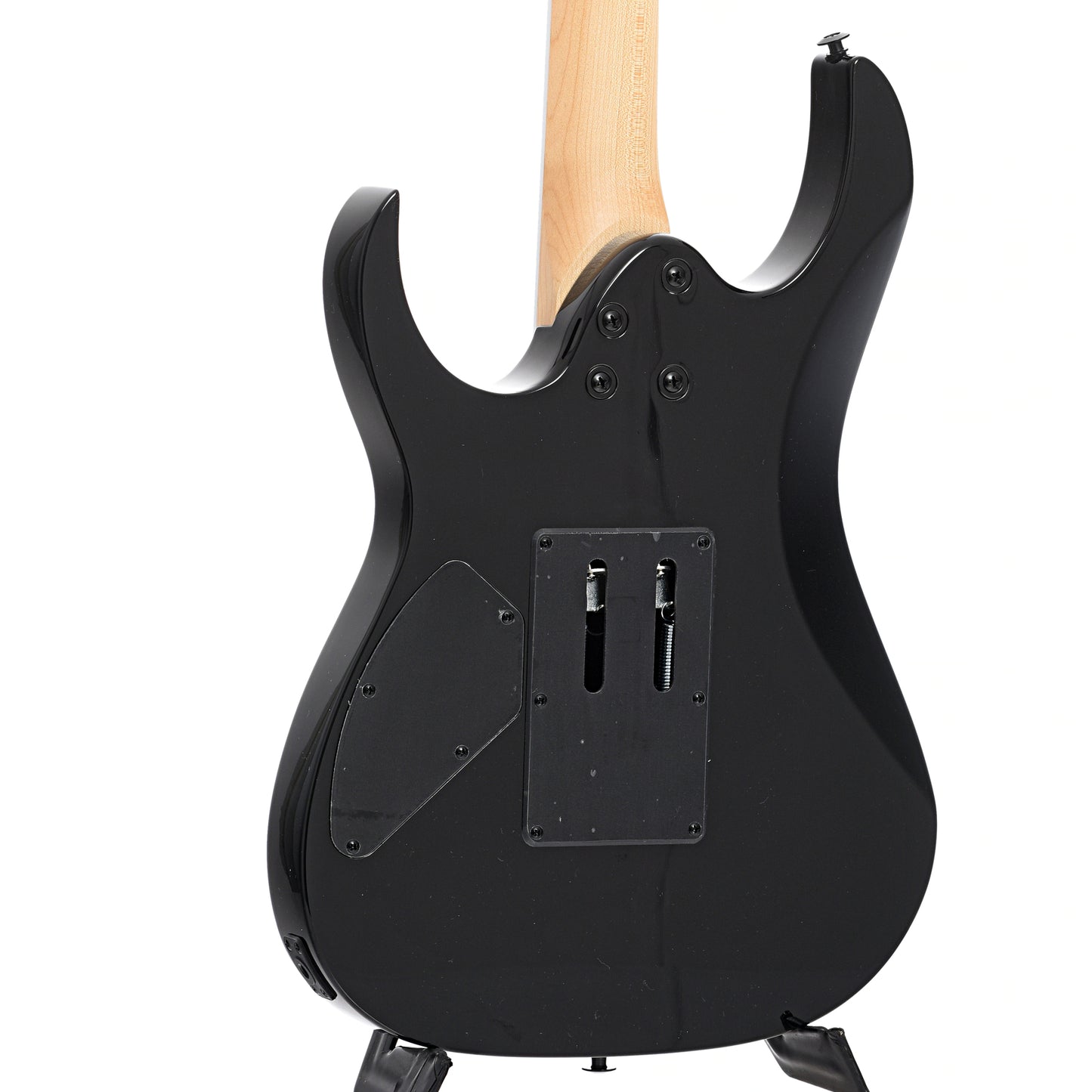 Back and side of Ibanez Gio GRG320FA Electric Guitar, Transparent Black Sunburst