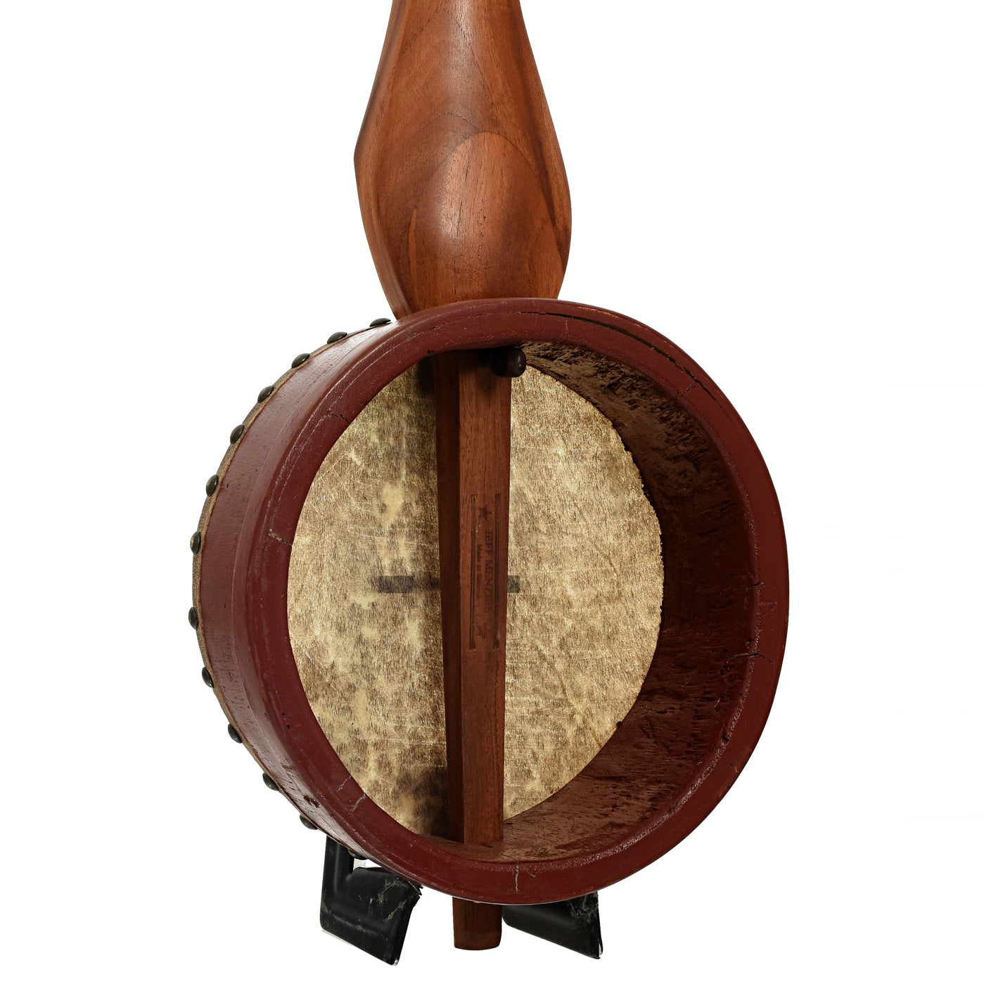 Back and side of Menzies Fretless Tackhead Banjo #596