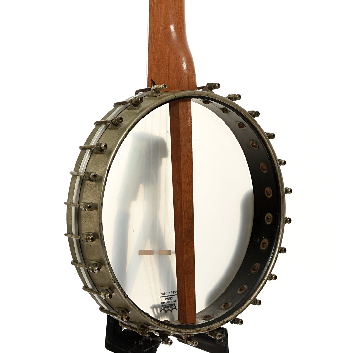 Back and side of Lyon & Healy College Line Openback Banjo 