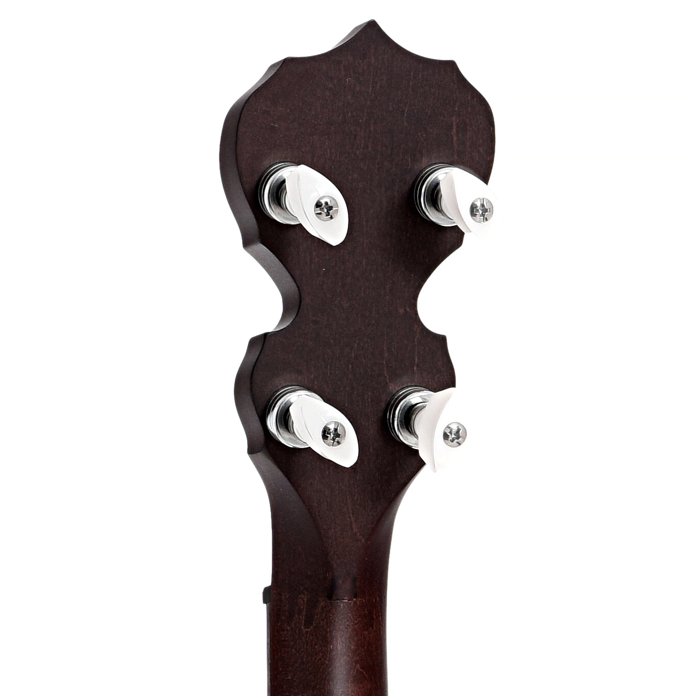 Back headstock of Deering Artisan Goodtime Special Resonator Banjo