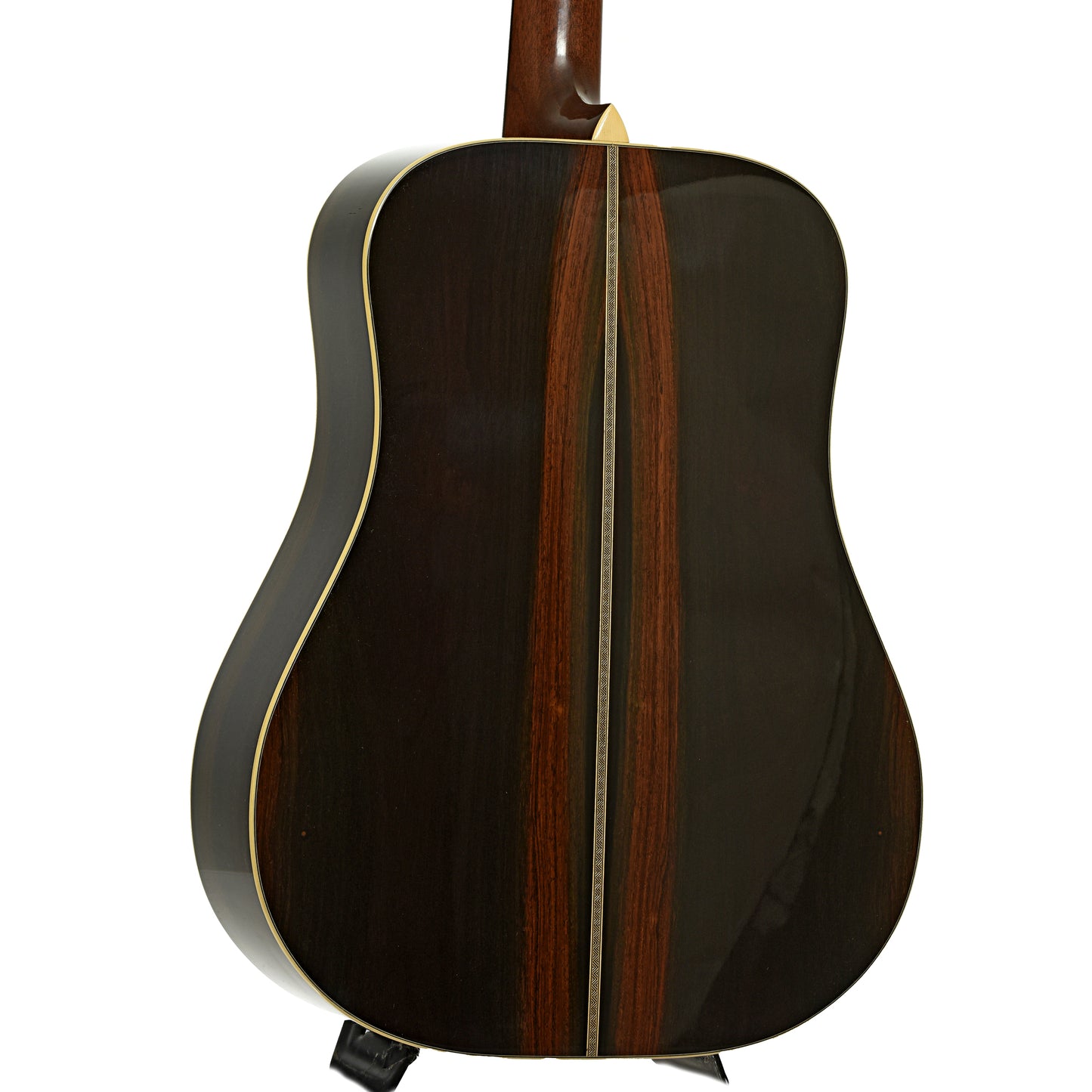 Back and side of Pre-War Guitars Co. Herringbone Brazilian Rosewood Dreadnought Acoustic Guitar, Level 1 Aging 