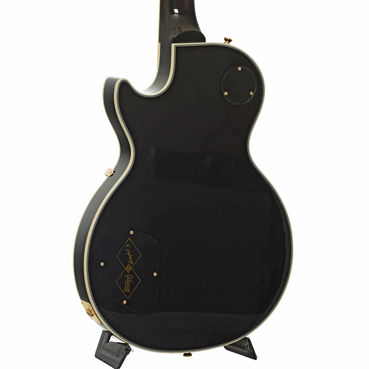 Back and side of Epiphone IGC Les Paul Custom Electric Guitar & Case, Ebony