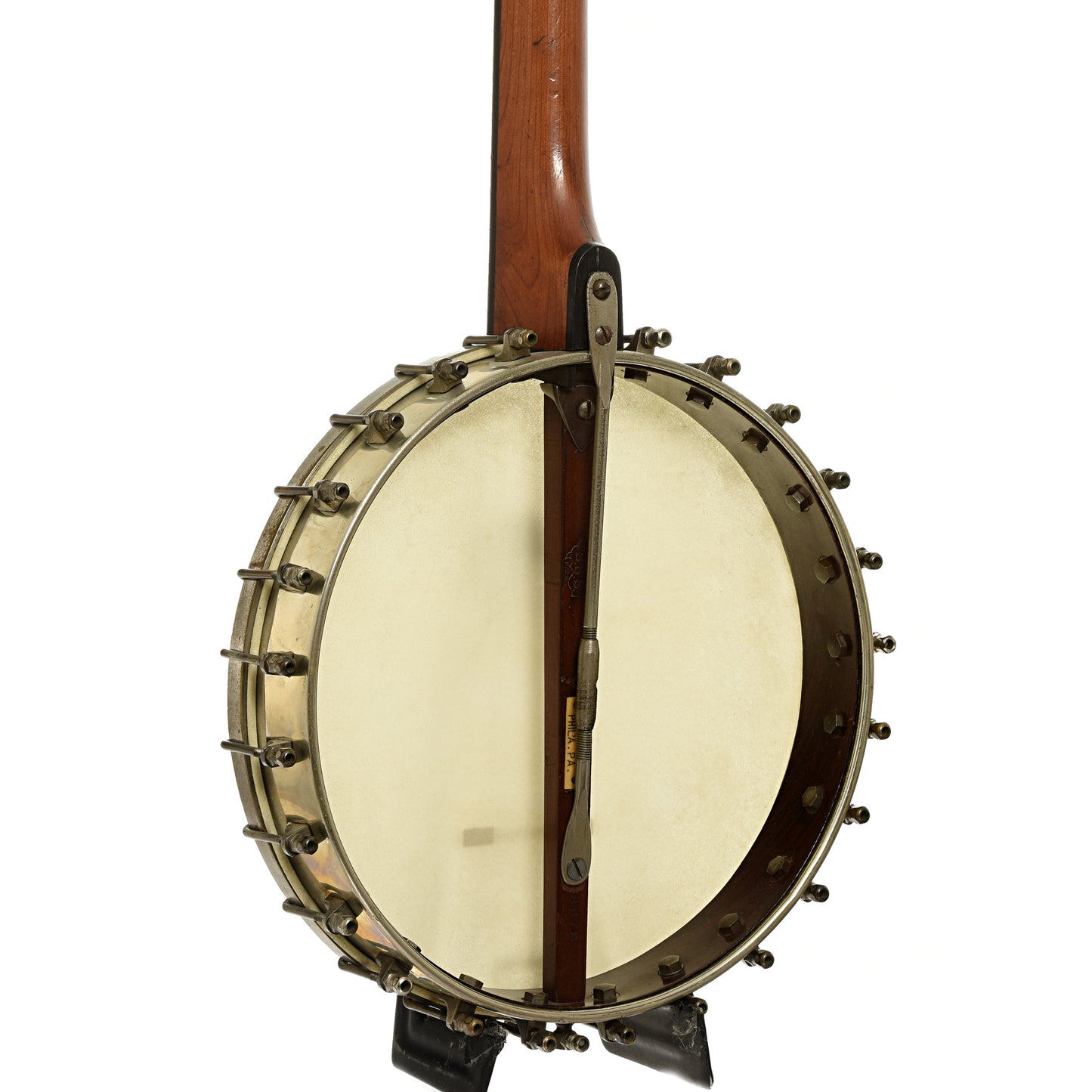 Back and side of S.S. Stewart Champion No.1 Open Back Banjo 