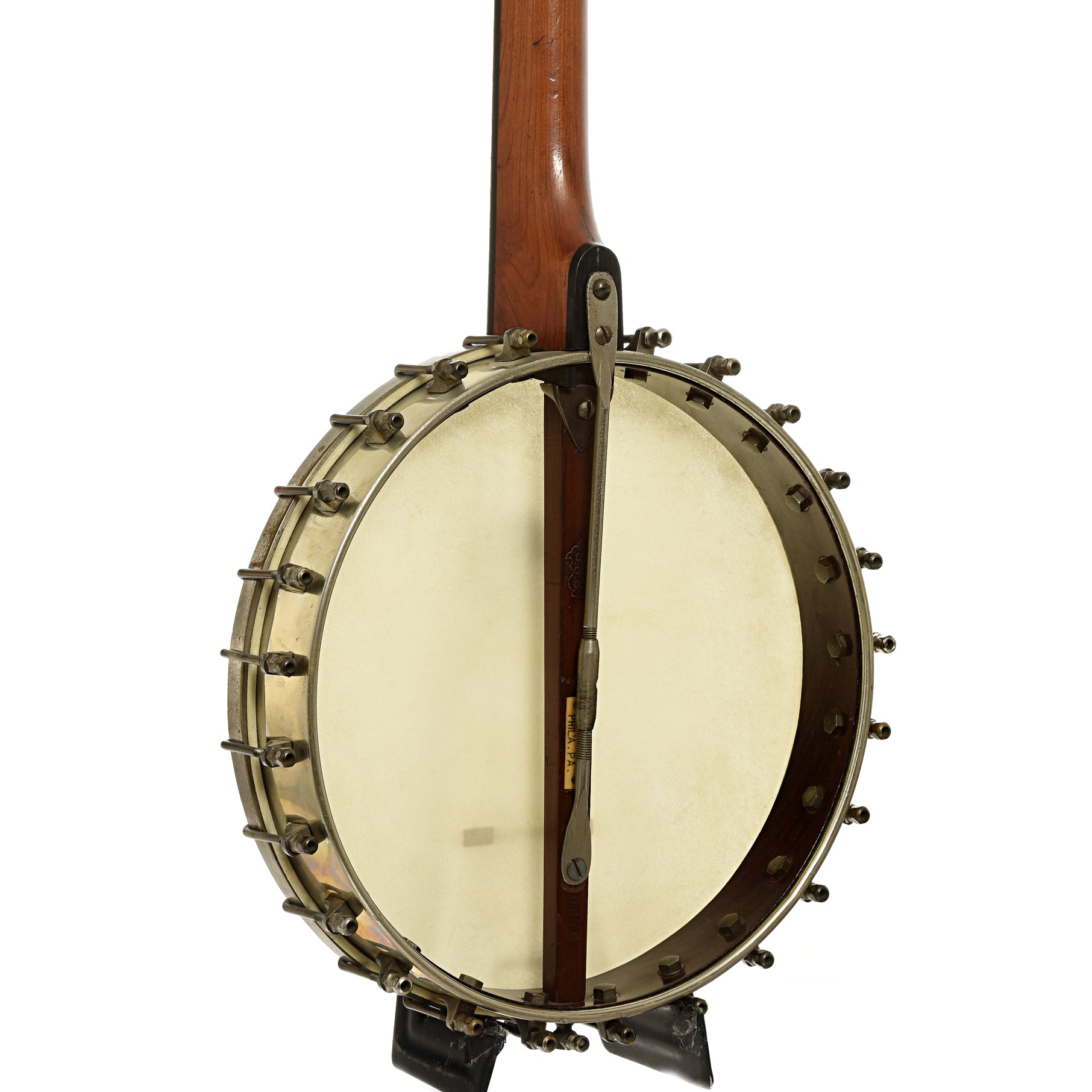 Back and side of S.S. Stewart Champion No.1 Open Back Banjo 