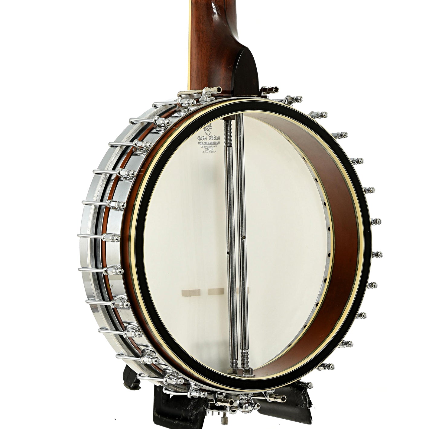 Back and side of Alvarez Silver Princess Open Back Banjo 
