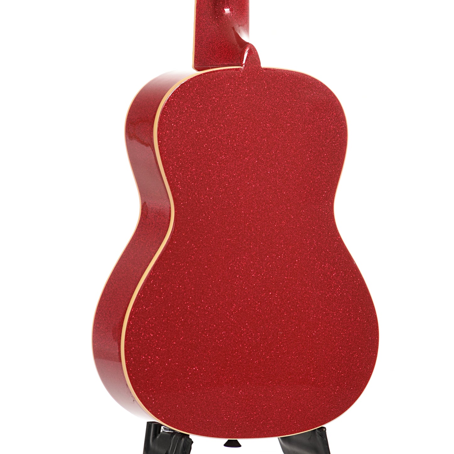 Back and side of Kala Gloss Sparkle Concert Ukulele, Ritzy Red (recent)
