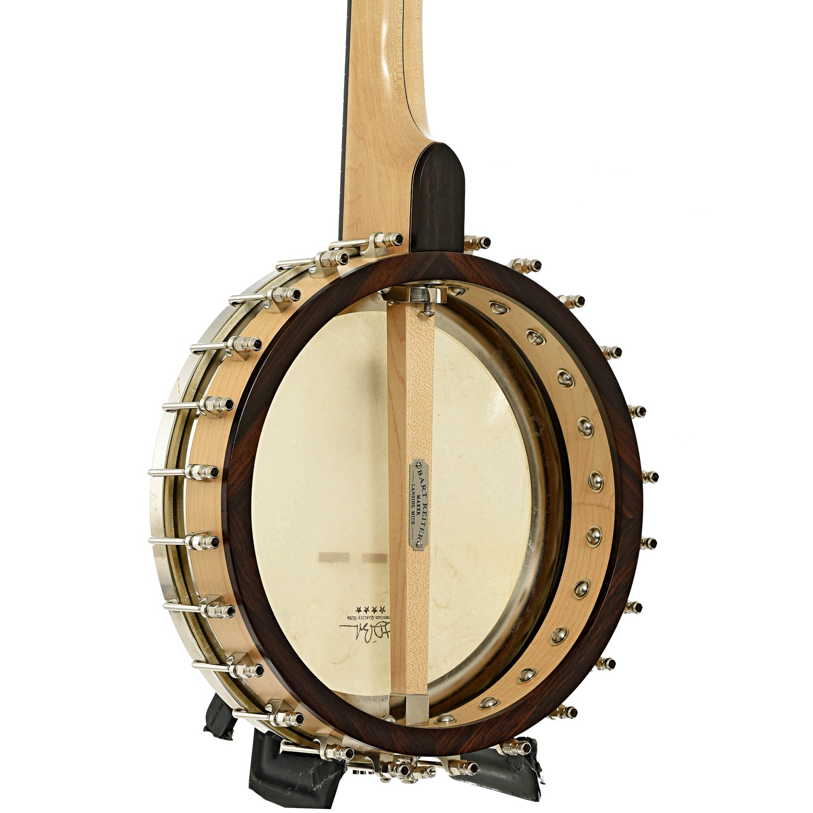 Back and side of Bart Reiter Regent Custom Openback Banjo 