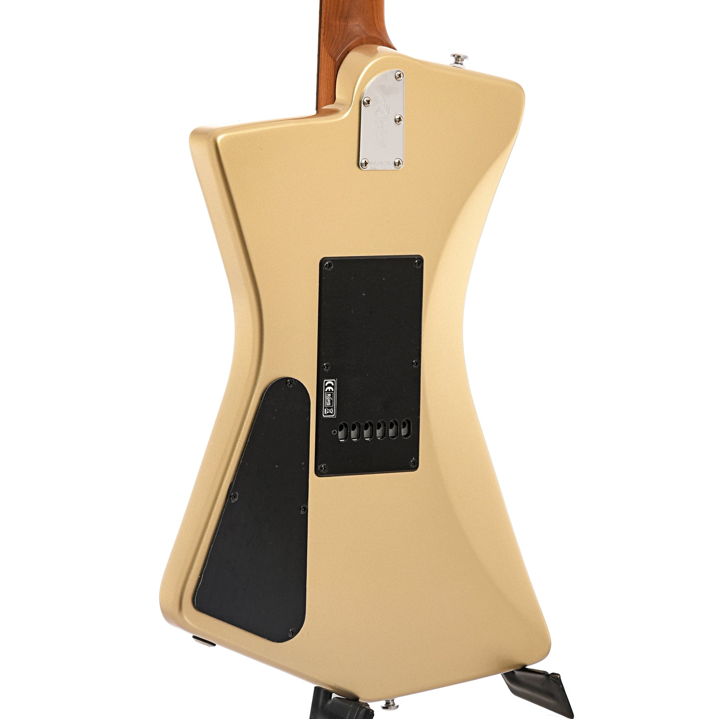 Back and side of Sterling by Music Man St. Vincent Goldie Electric Guitar, Cashmere