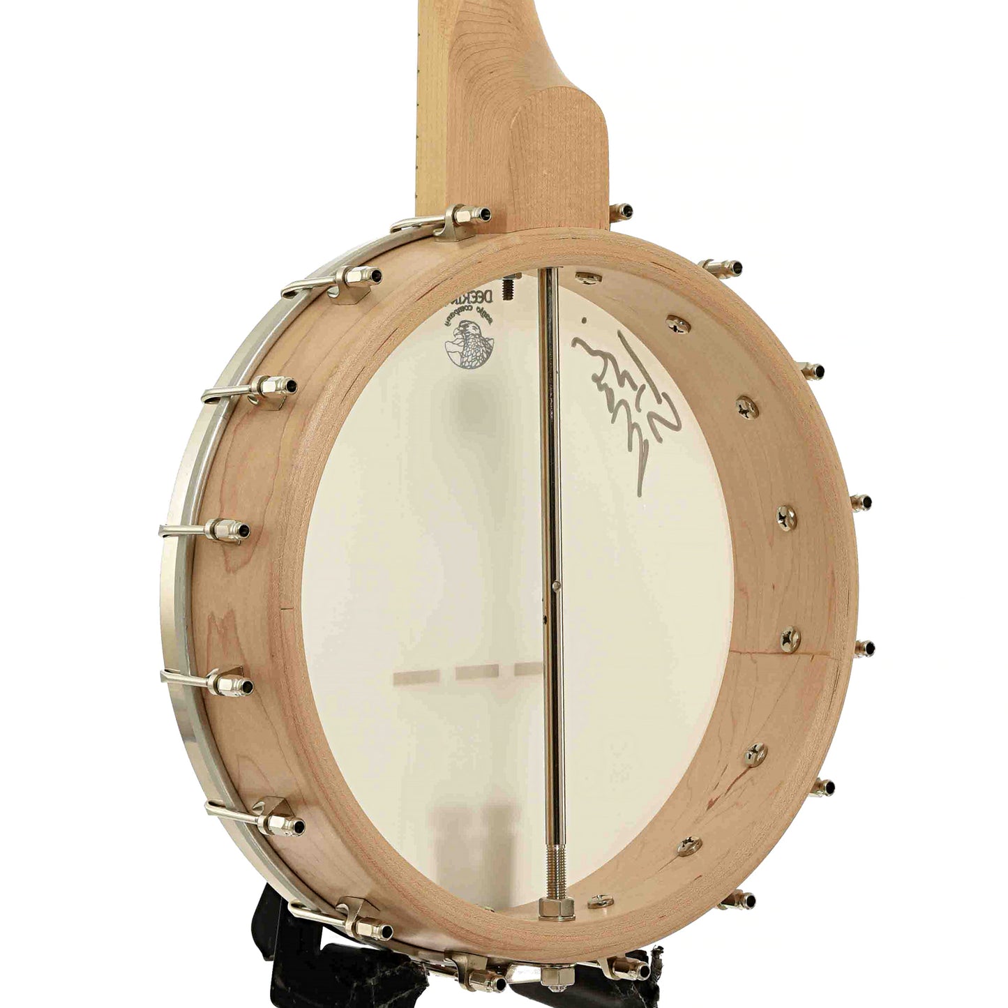 Back and side of Deering "The Crow" Open Back Banjo