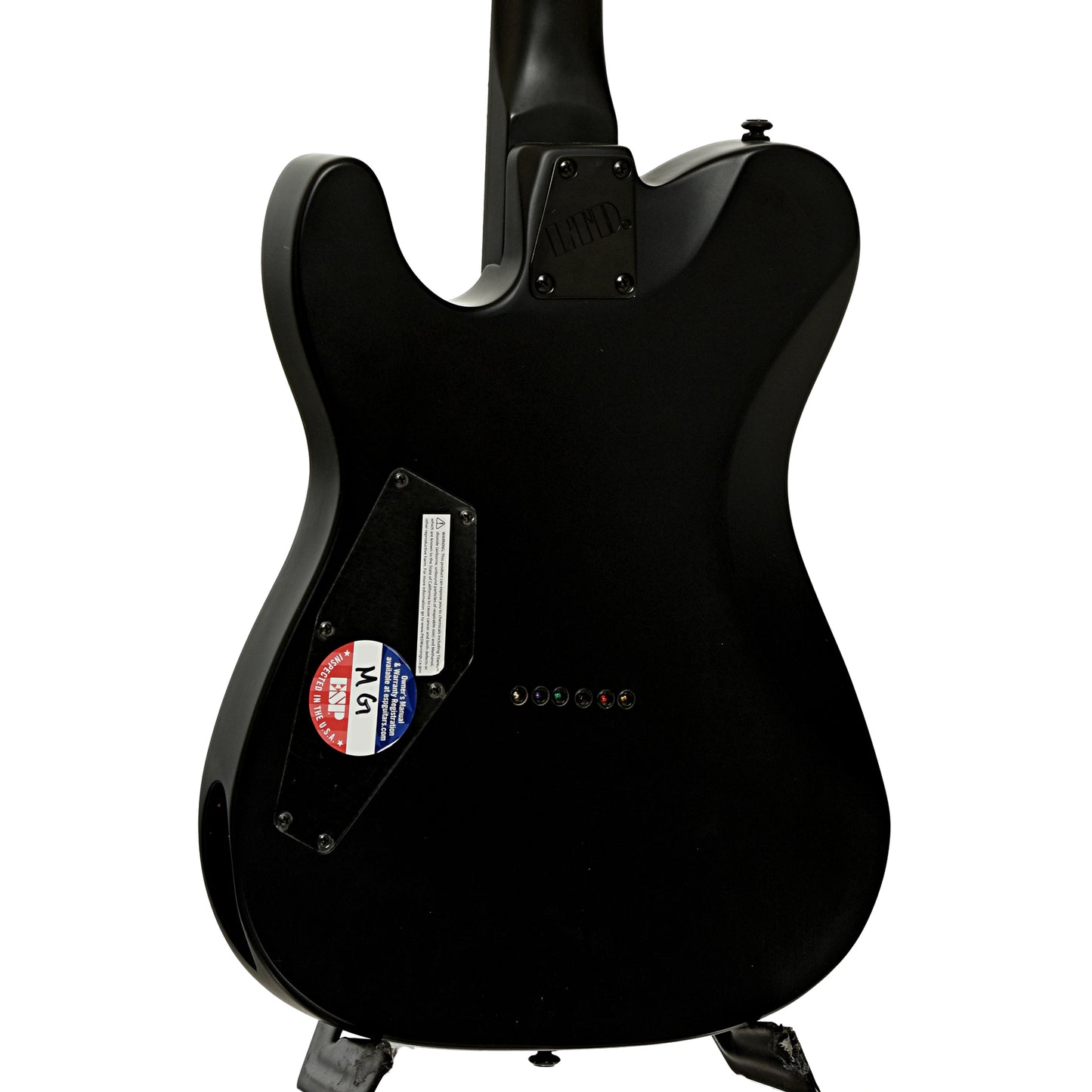 Back and side of ESP LTD TE-201 Electric Guitar, Black Satin