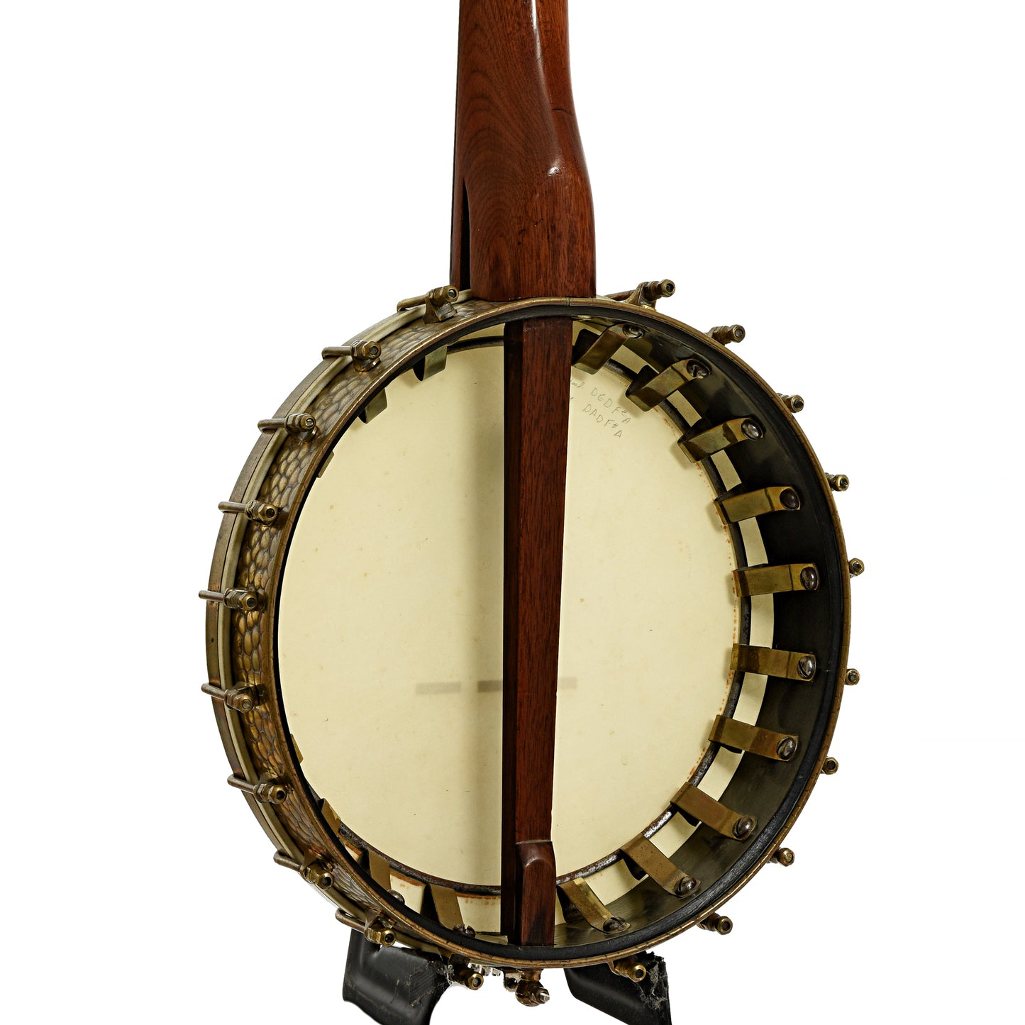 Back and side of Celebrated Benary Open Back Banjo 