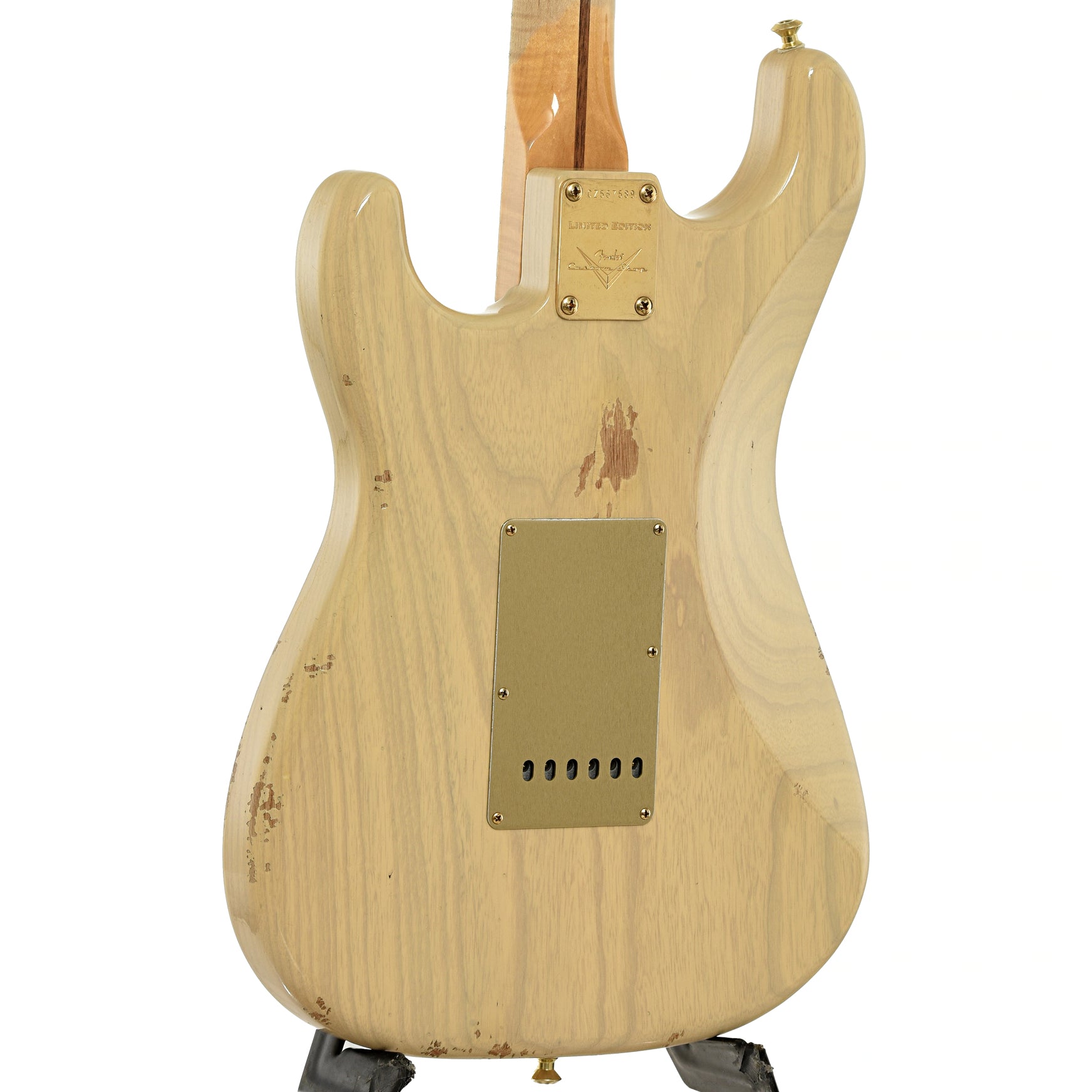 Back and side of Fender Custom Shop LTD 1955 Bone Tone Relic Stratocaster 