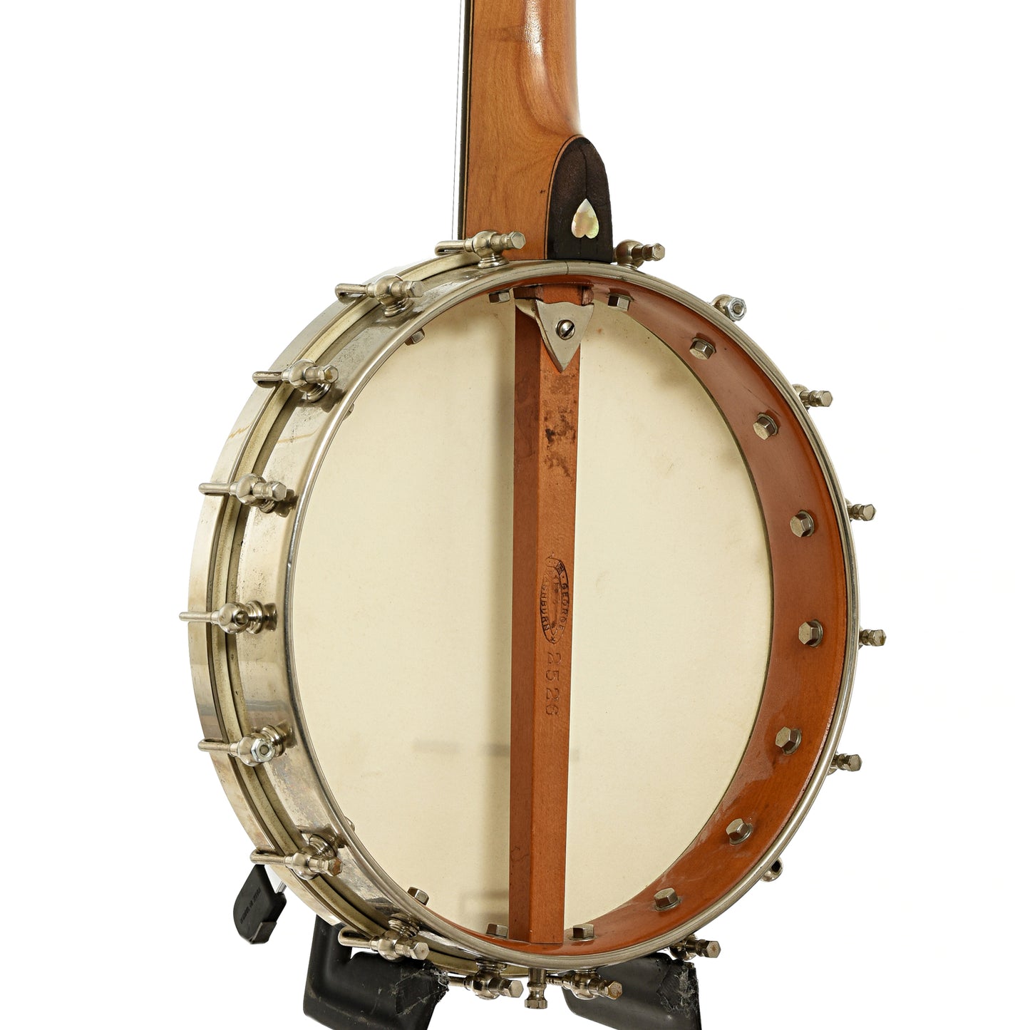Back and side of Washburn Model 1025 Openback Banjo 