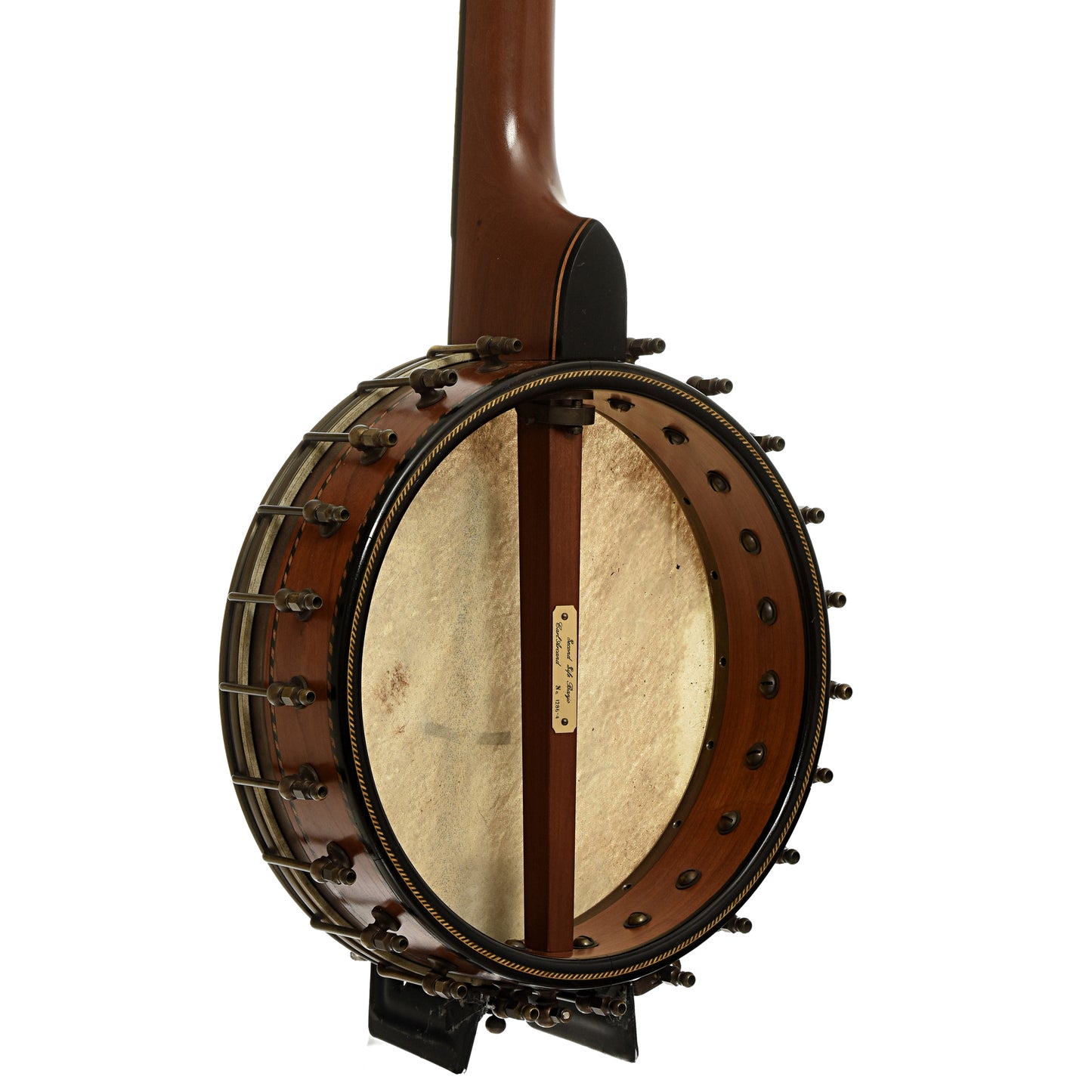 Back and side of Arcand Black Cherry Open Back Banjo