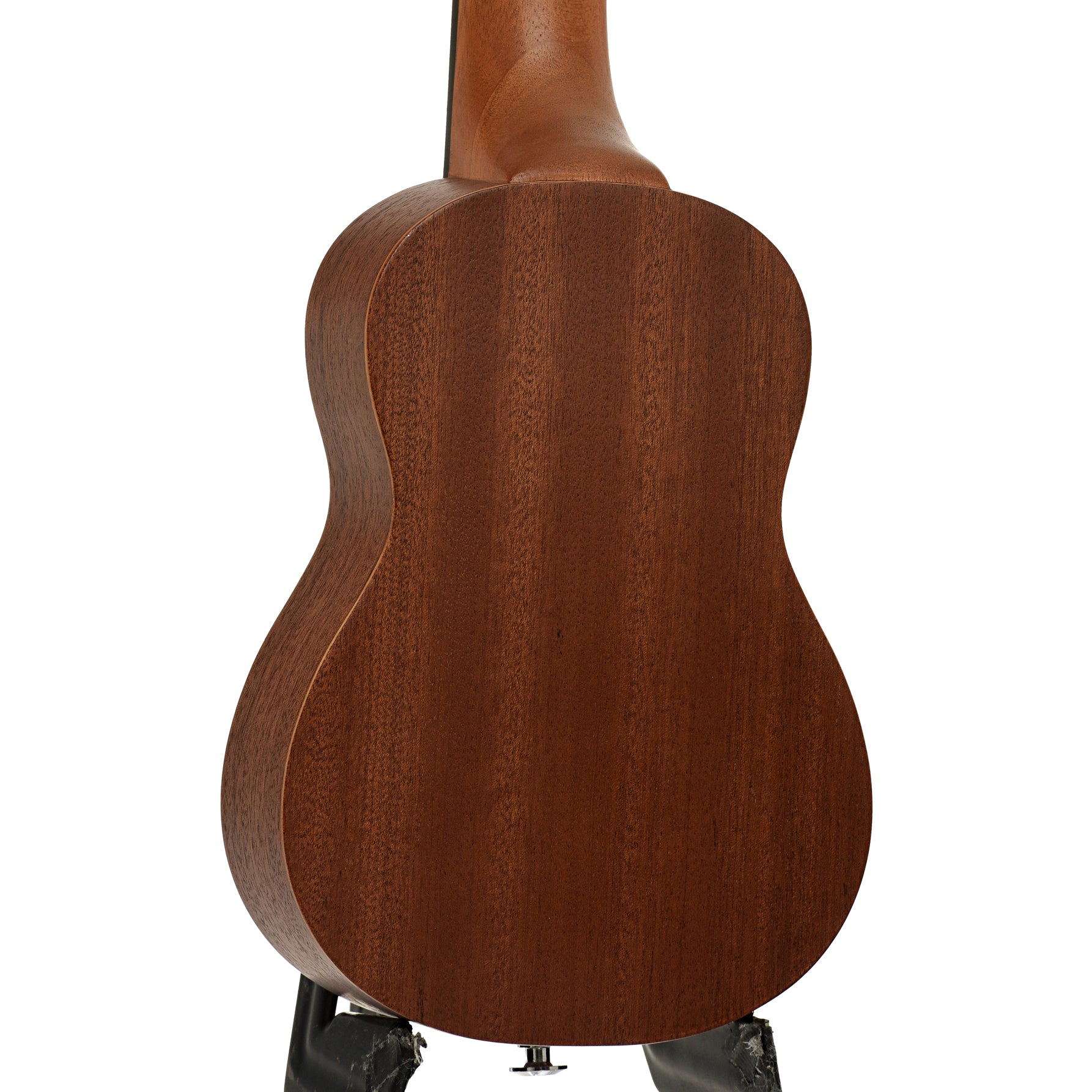 Back and side of Ibanez Soprano Ukulele with Bag, Open Pore Natural