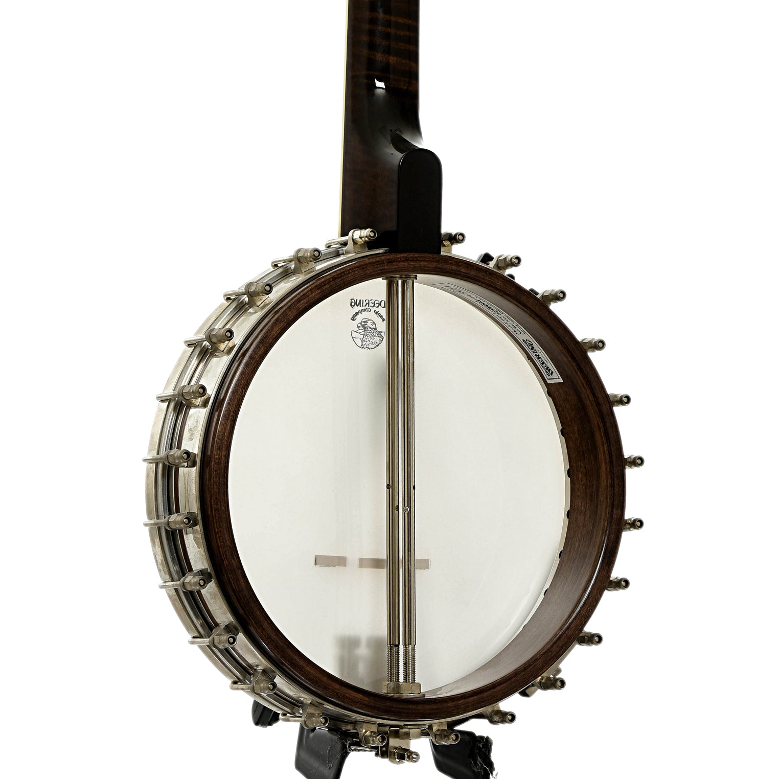 Back and side of Deering Vega Extra Long Neck Banjo