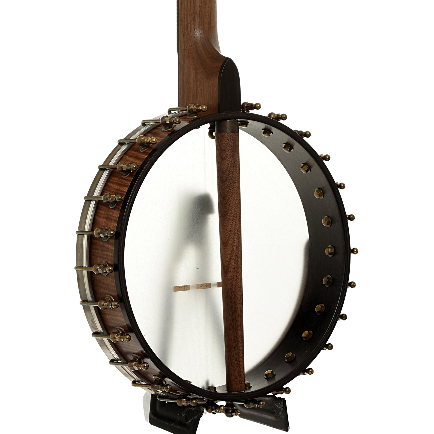 Back and side of Ode Magician 12" Walnut Openback Banjo