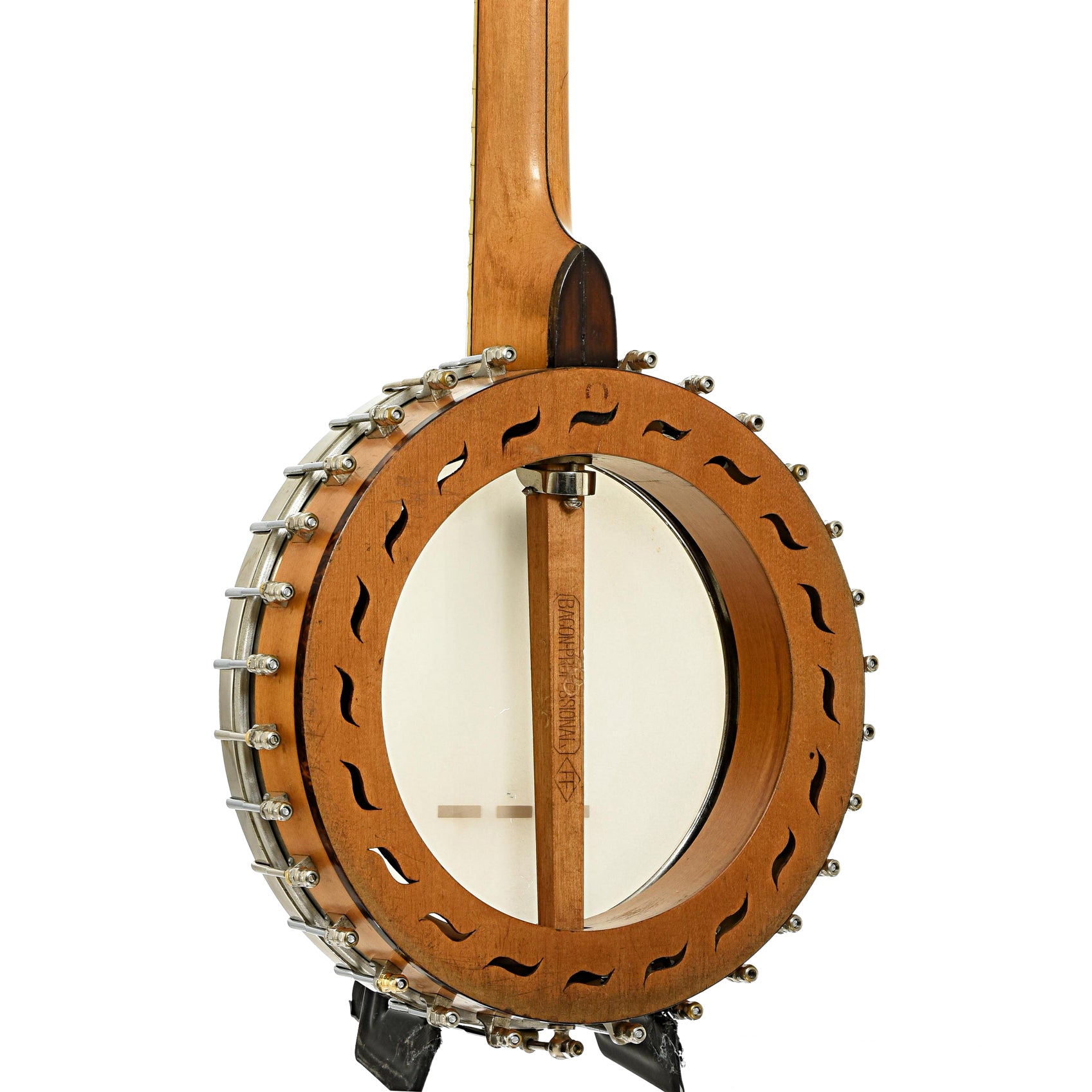 Back and side of Bacon Professional FF Open Back Banjo