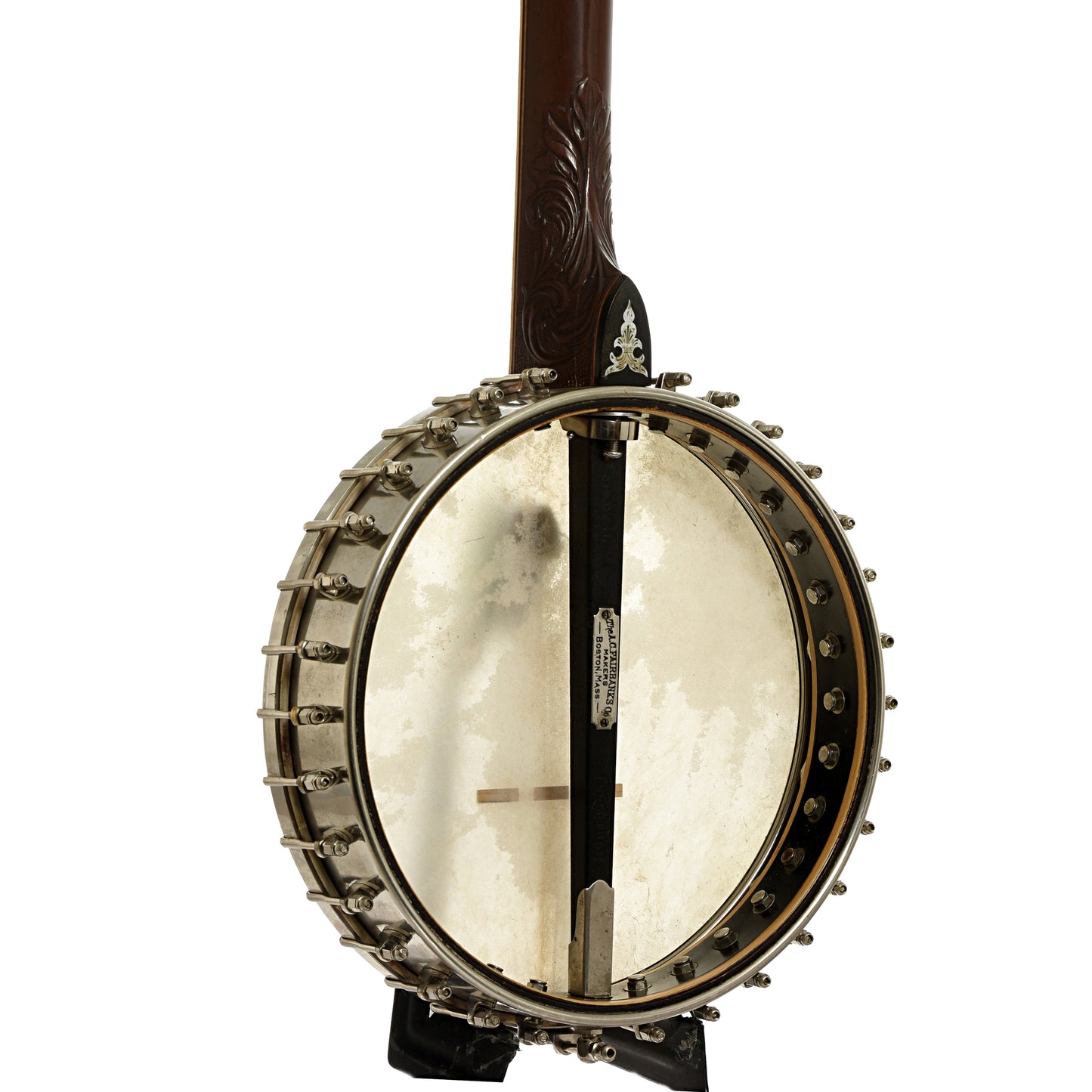 Back and side of Fairbanks Special Electric No.5 Openback Banjo 