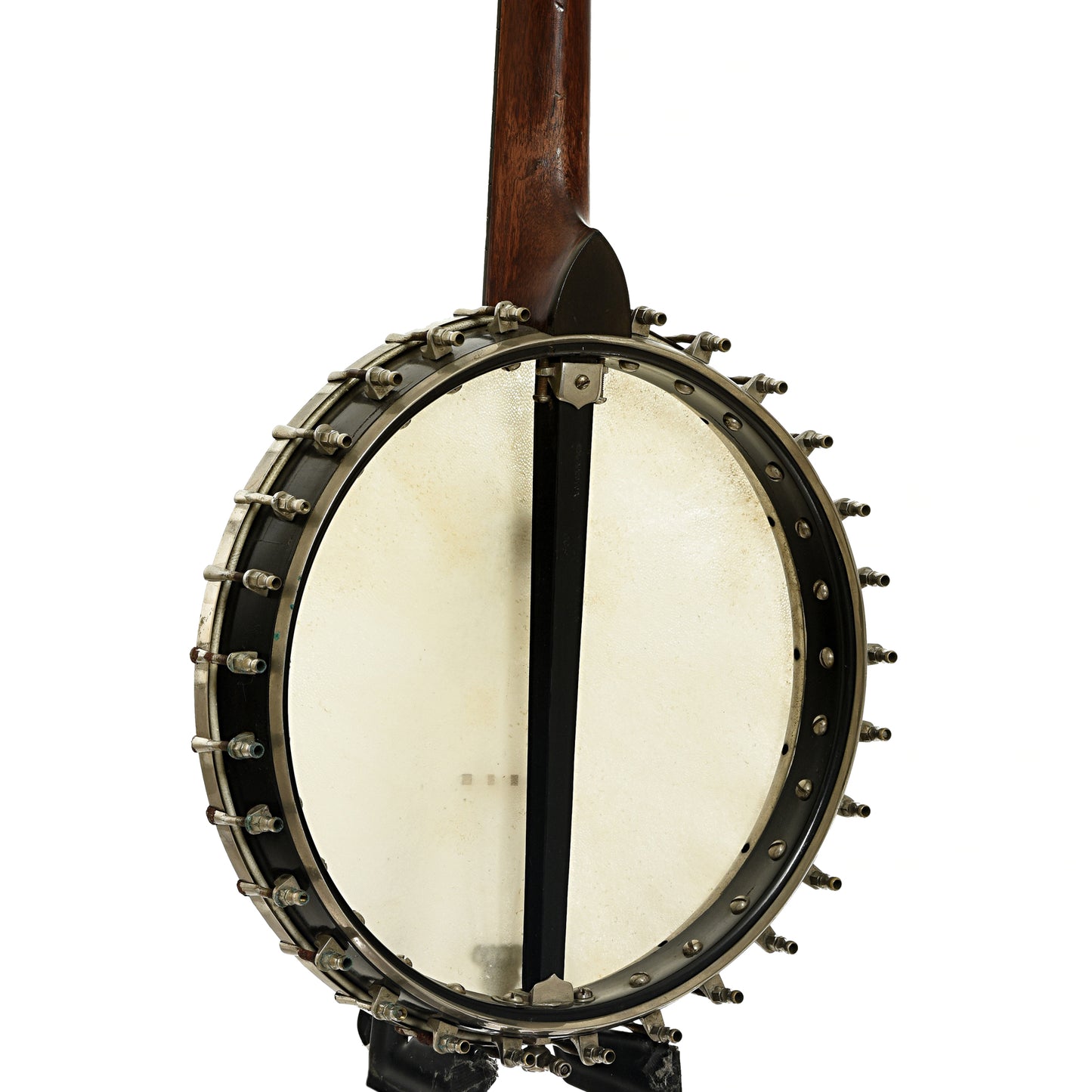 Back and side of J.E. Quinlan Open Back Banjo 