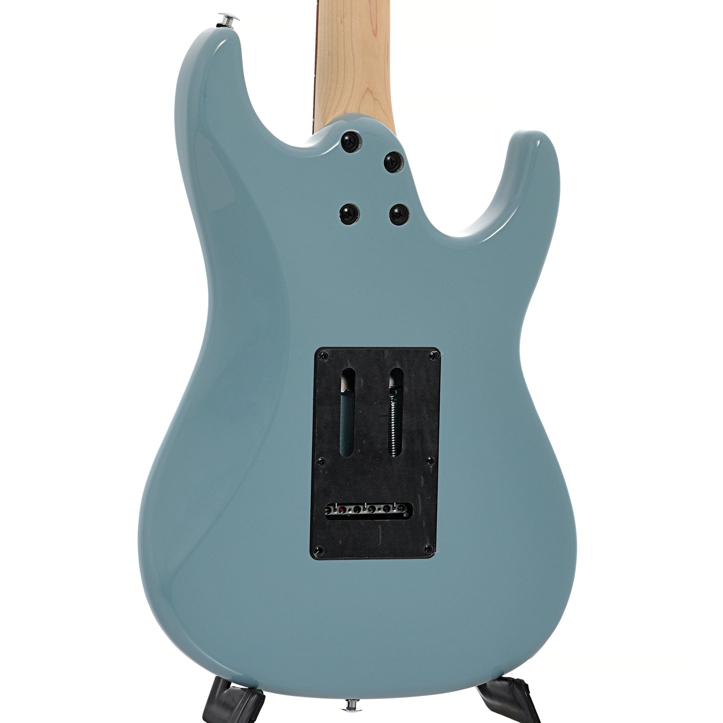 Back and side of IBANEZ AZES40L Left Handed Electric Guitar, Purist Blue