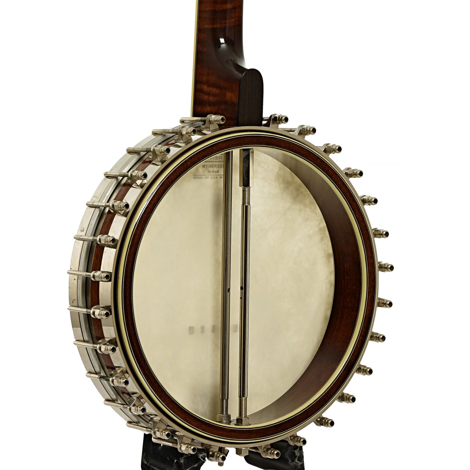 Back and side of Prucha Premium Griffon Open Back Banjo 