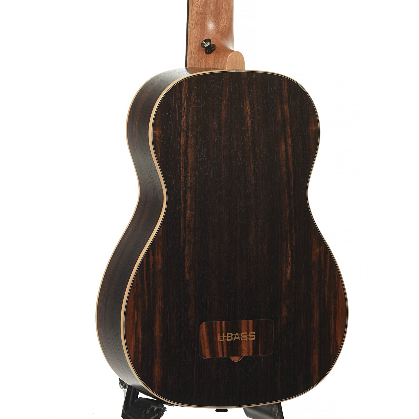 Back and side of Kala U-Bass-EBY-FS 6Q  Striped Ebony Acoustic Bass 