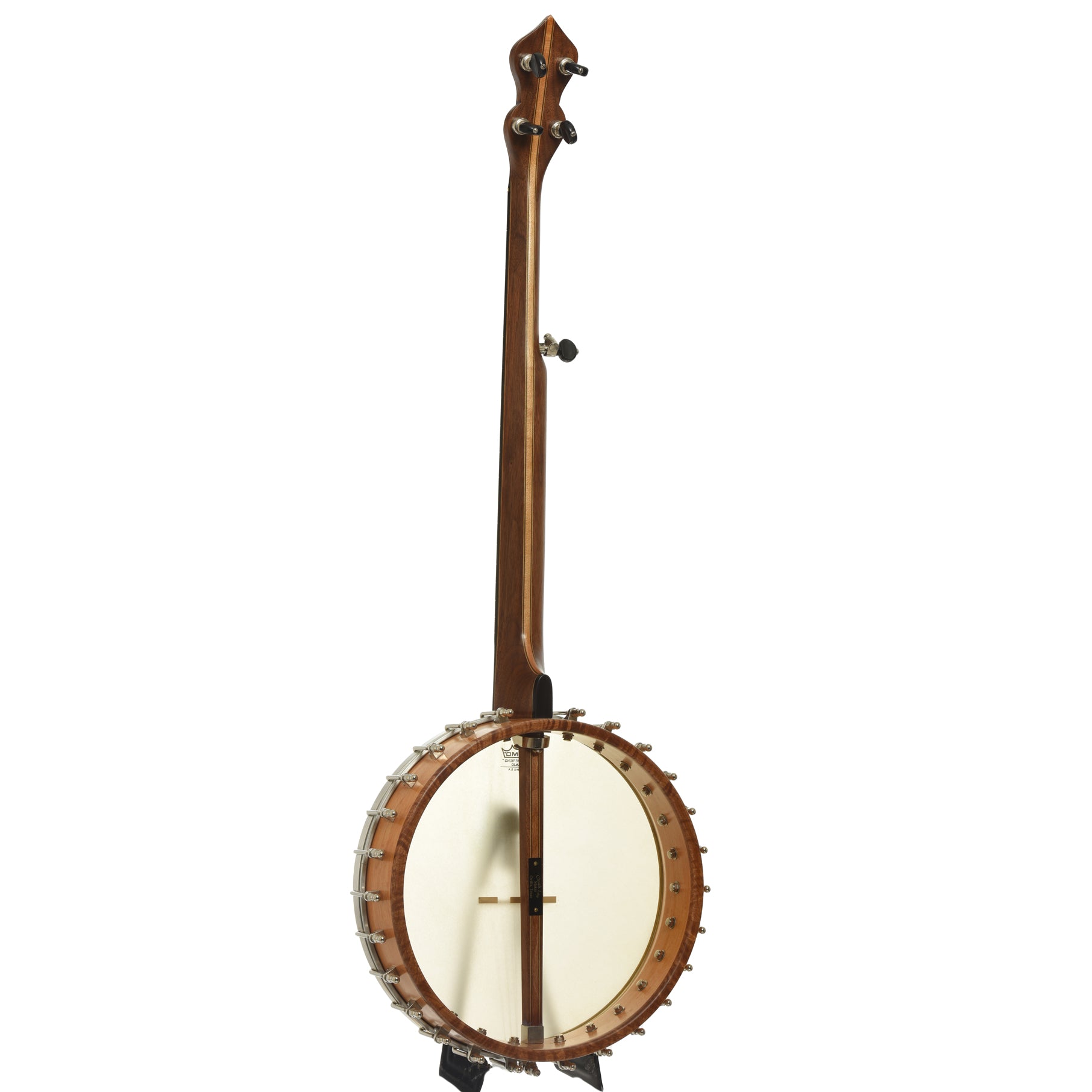 full  back and side of Chuck Lee Prairieville 12" Open Back Banjo   