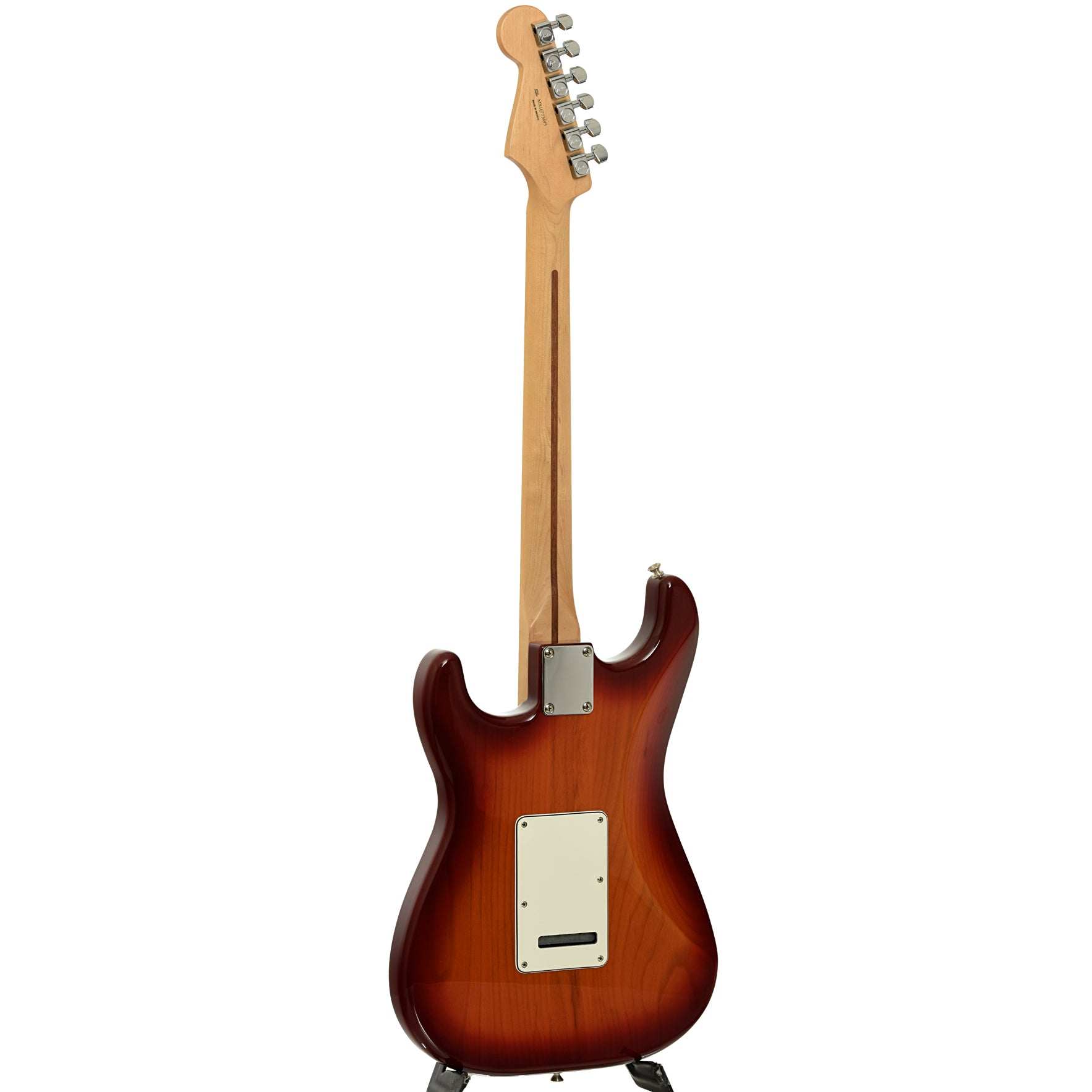 Full back and side of Fender Stratocoaster HSS Plus Top Electric Guitar